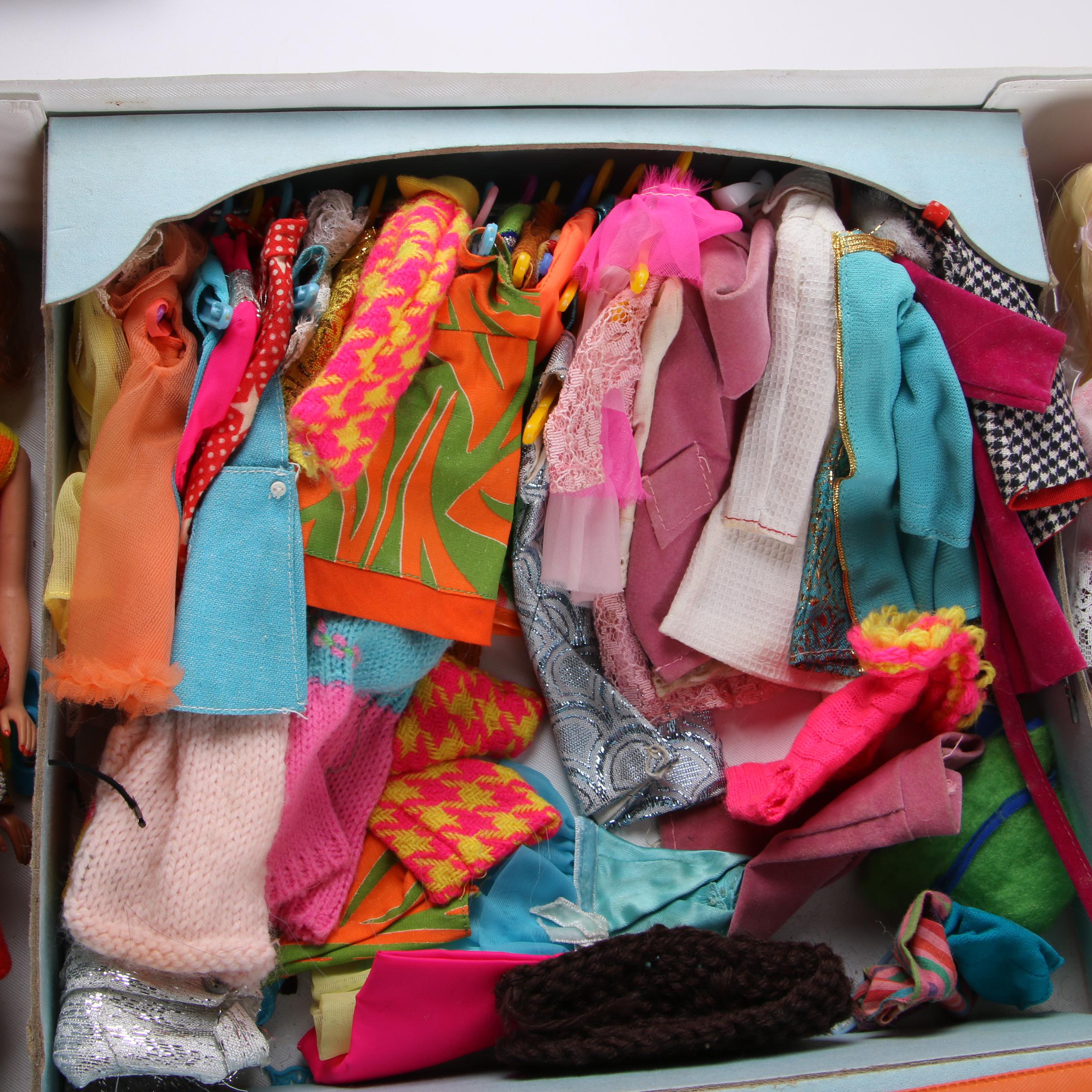 1960-70s Mattel Barbie and Friends Dolls and "Barbie & StaceySleep 'n Keep" Case