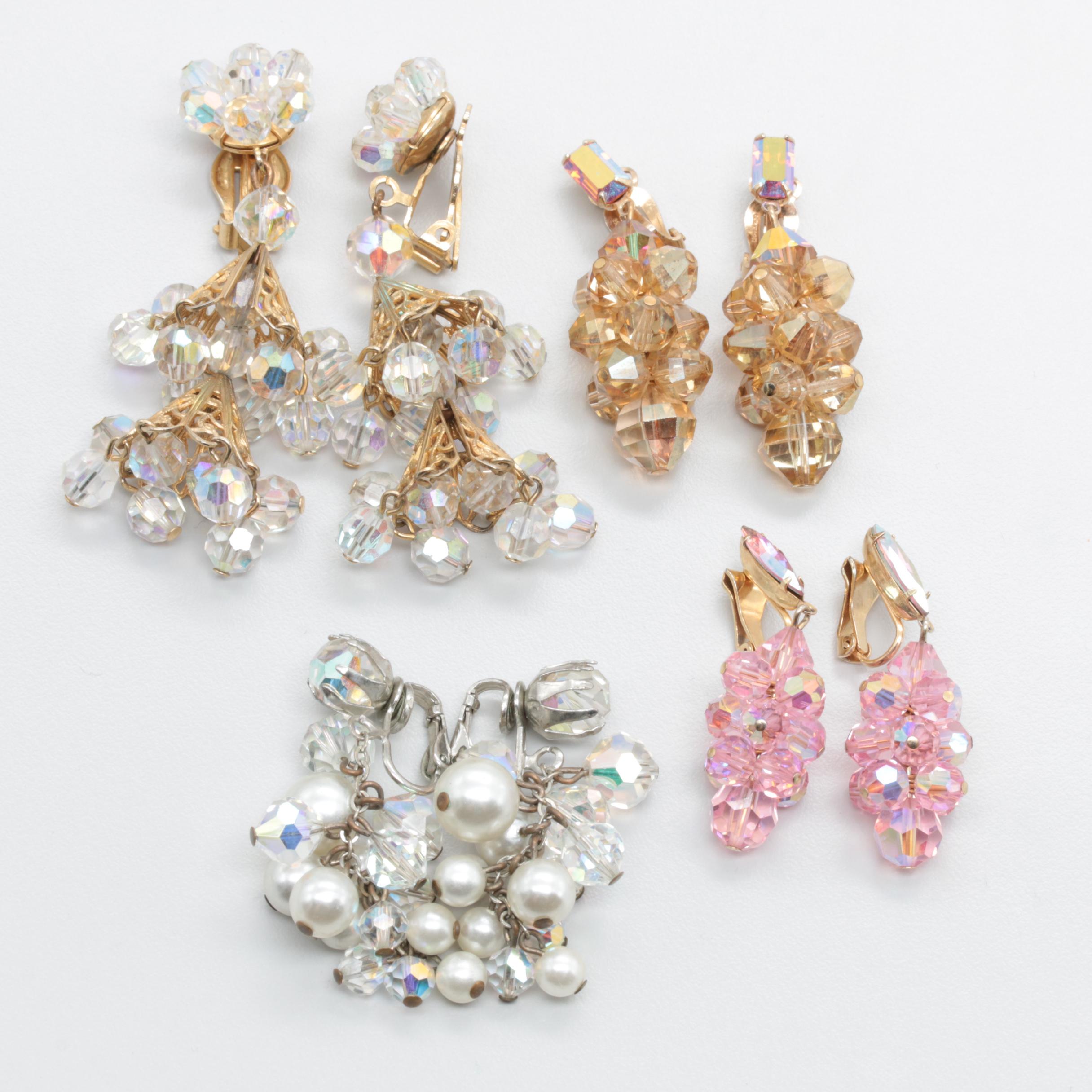 Assortment of Earrings Including Glass and Imitation Pearl