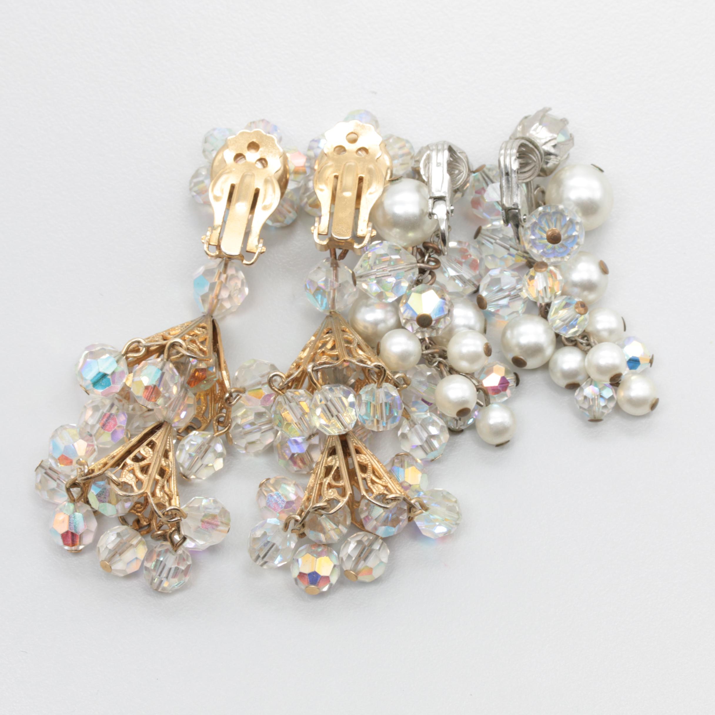 Assortment of Earrings Including Glass and Imitation Pearl