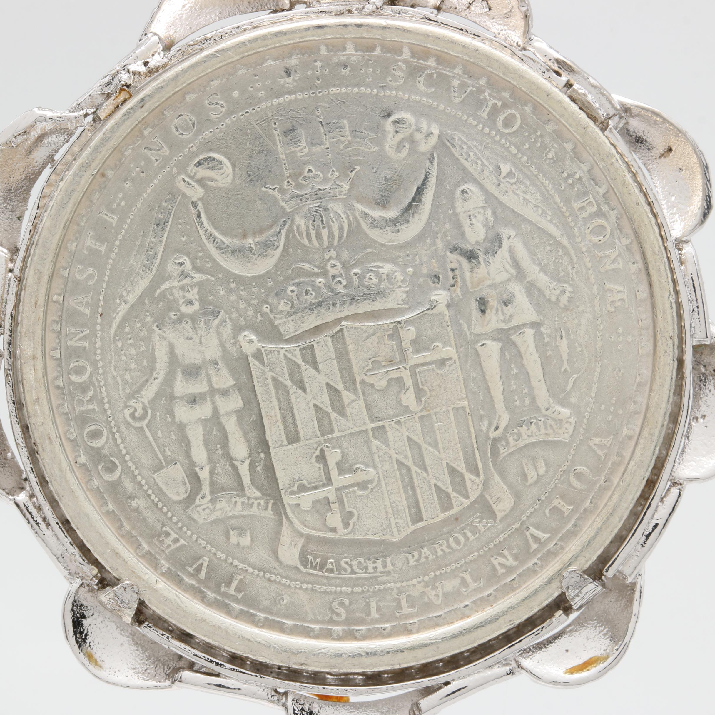 Sterling Silver Necklace with State of Maryland Bicentennial 960 Silver Medal