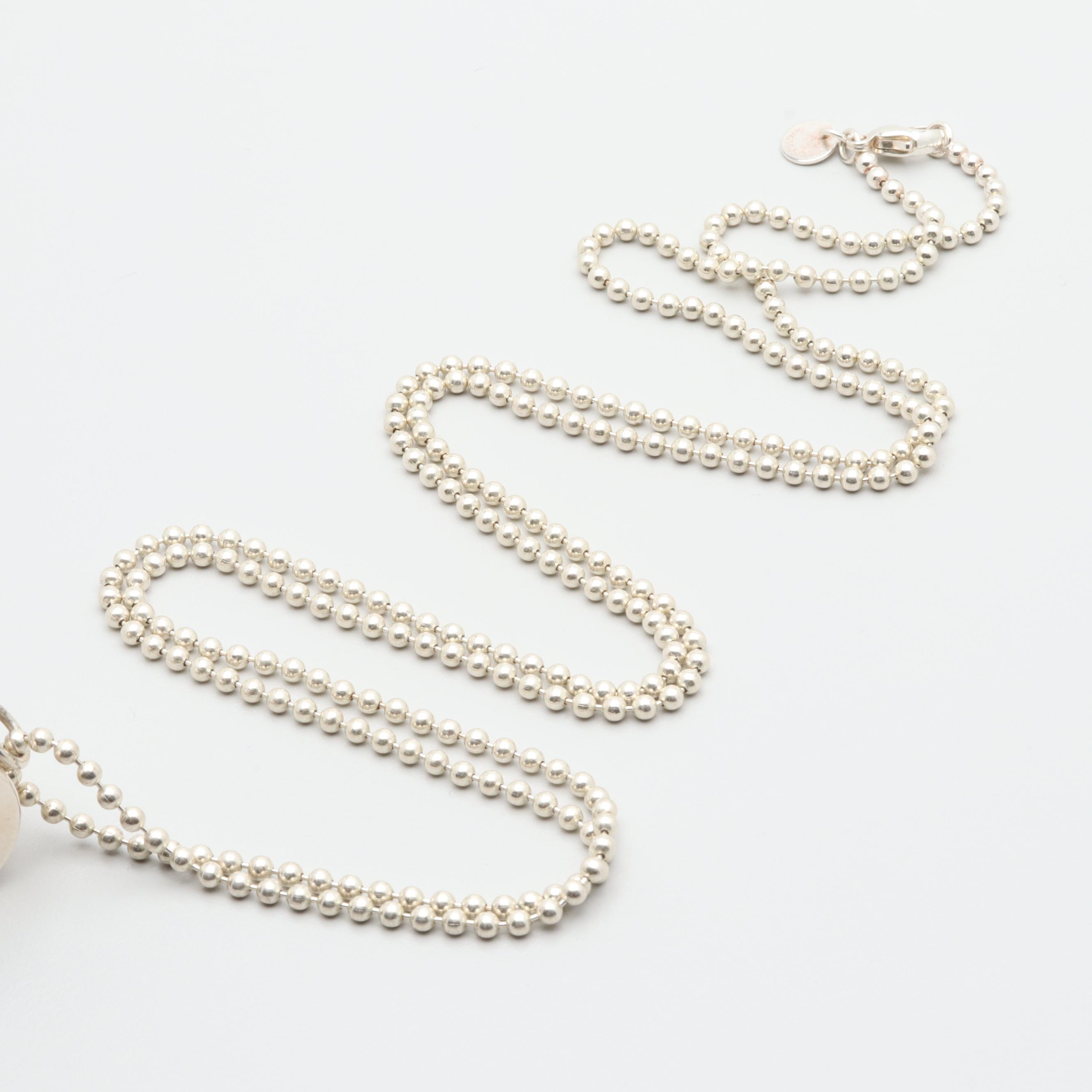 Tiffany & Co. Sterling Silver Whistle on Beaded Necklace