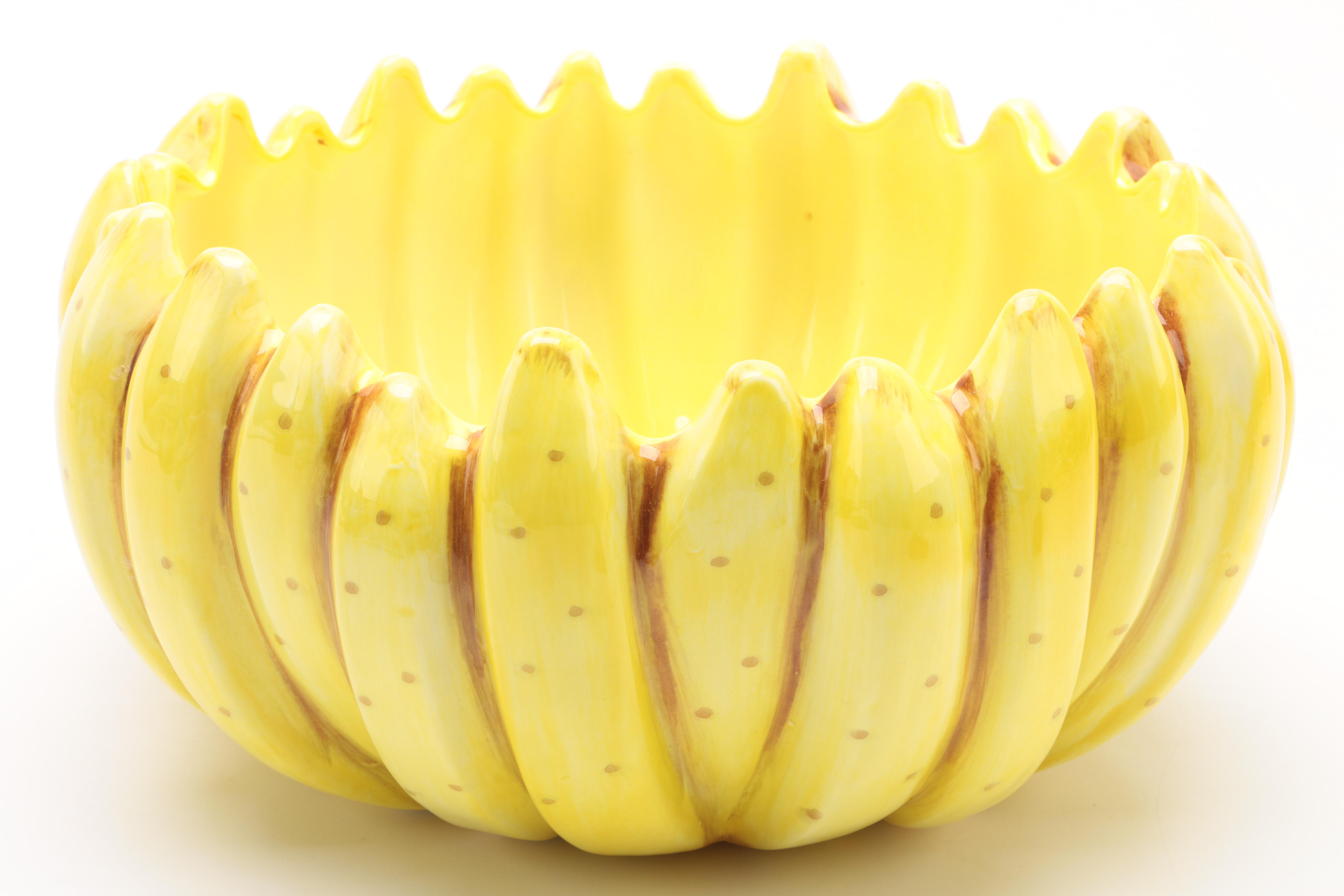 Fitz and Floyd Ceramic Fruit and Vegetable Motif Tableware w/ Spode Butter Dish