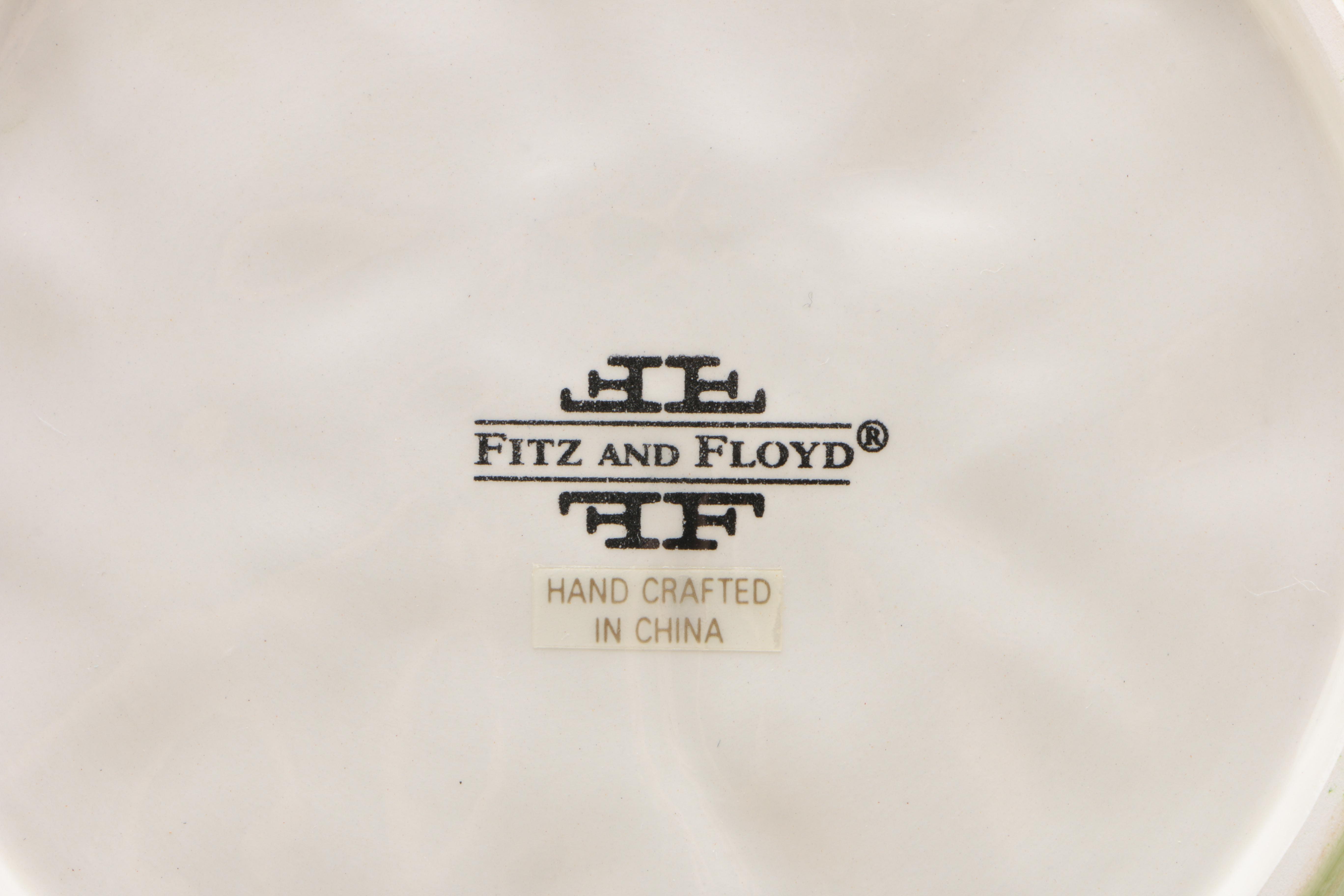 Fitz and Floyd Ceramic Fruit and Vegetable Motif Tableware w/ Spode Butter Dish