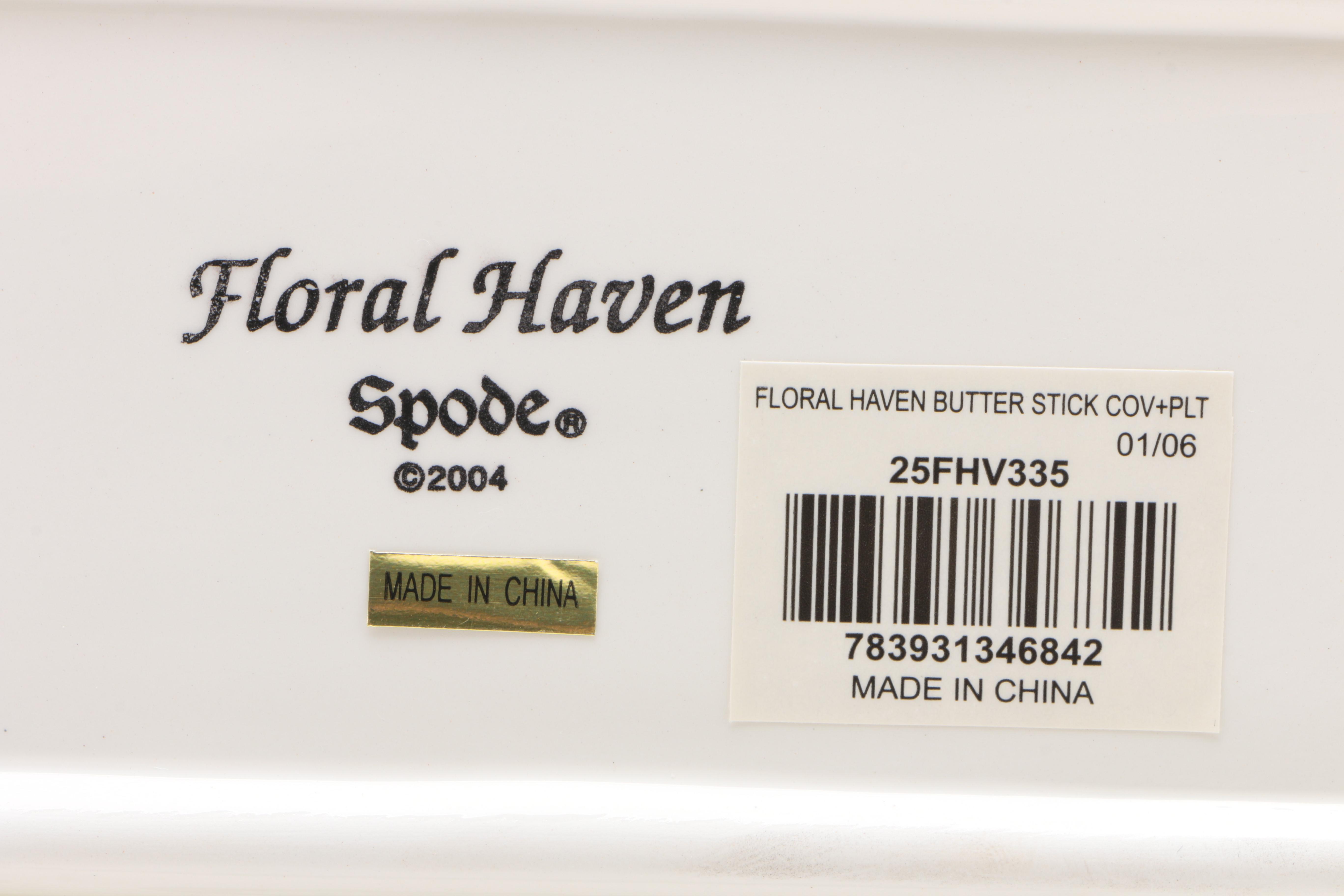 Fitz and Floyd Ceramic Fruit and Vegetable Motif Tableware w/ Spode Butter Dish