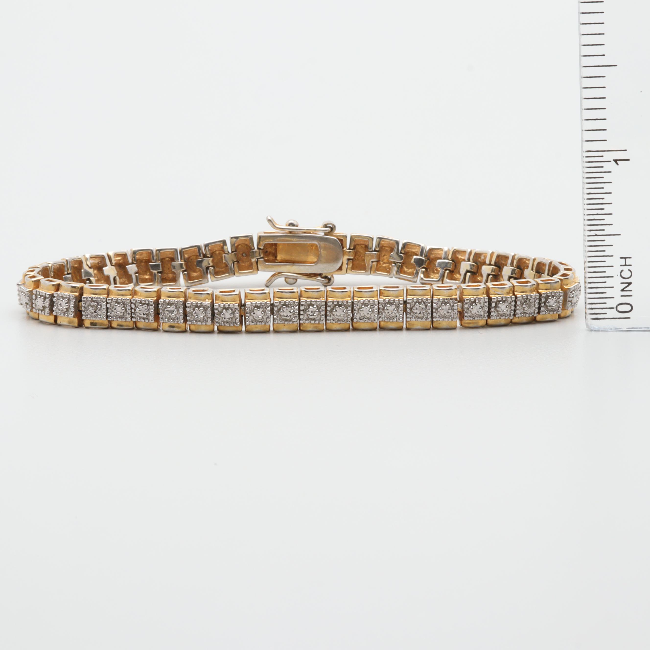 Diamond Link Bracelets Including Sterling Silver