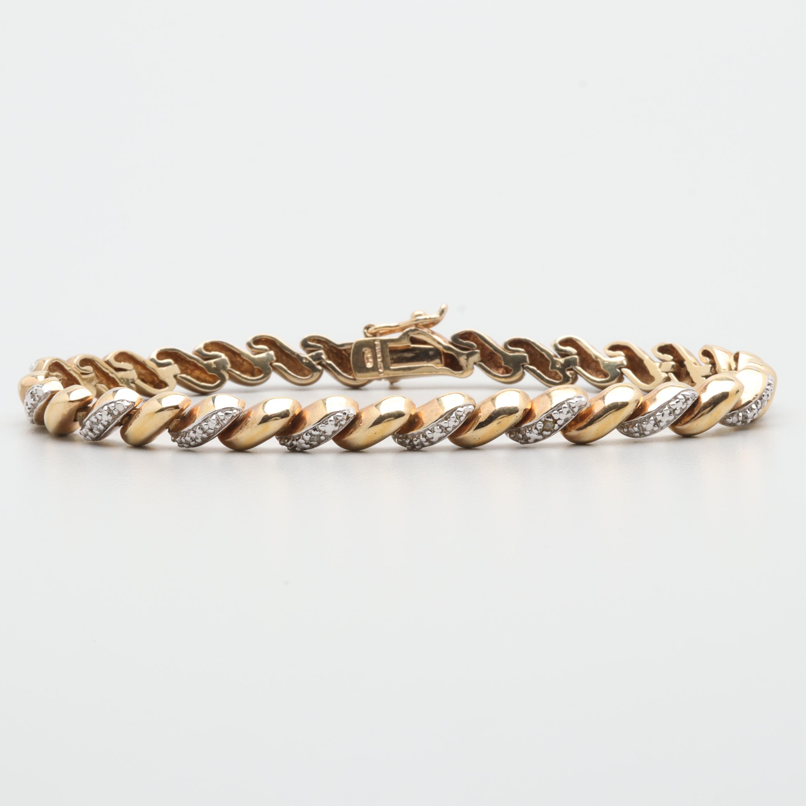 Diamond Link Bracelets Including Sterling Silver