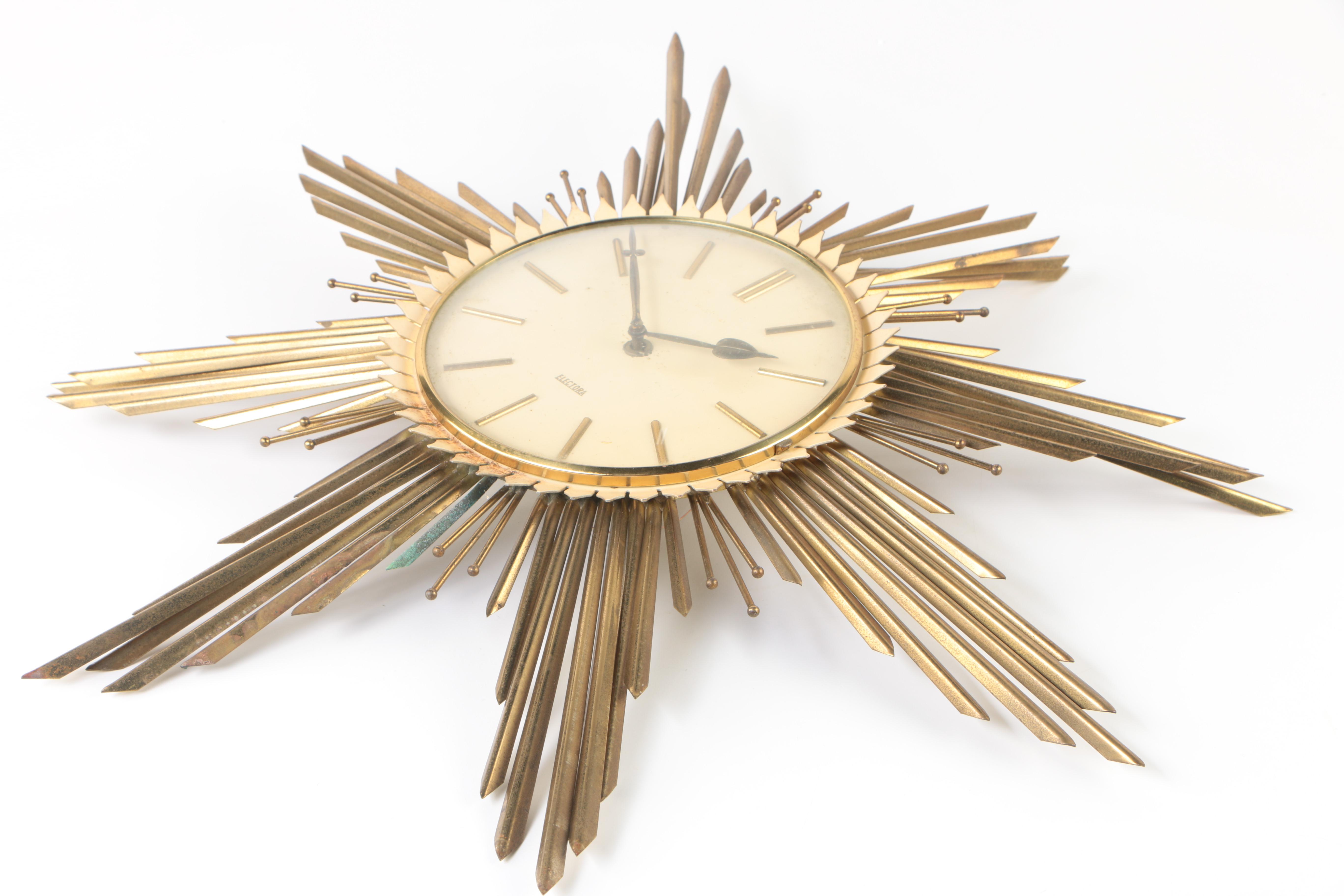 1950s Junghans "Electora" Sunburst Wall Clock