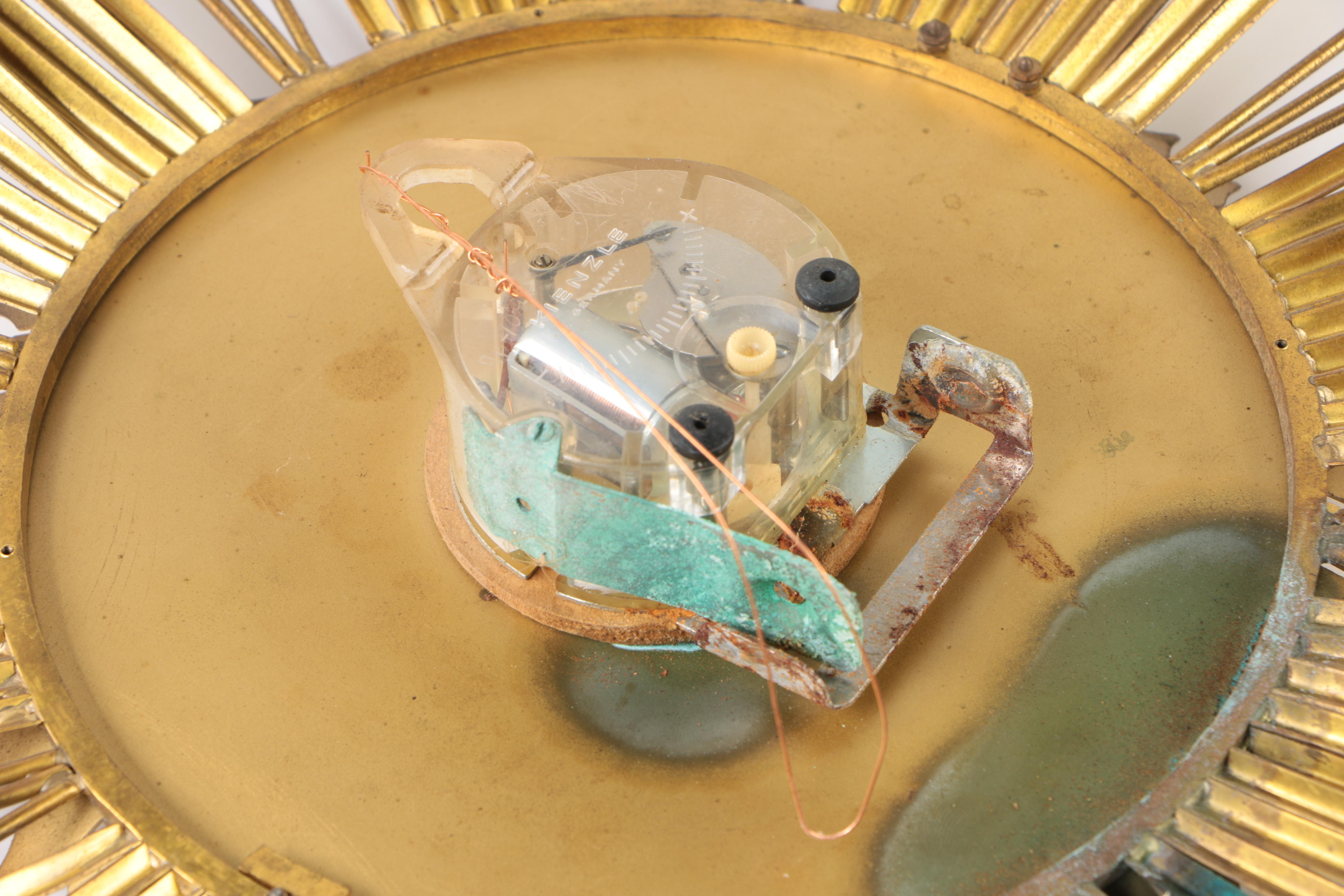 1950s Junghans "Electora" Sunburst Wall Clock