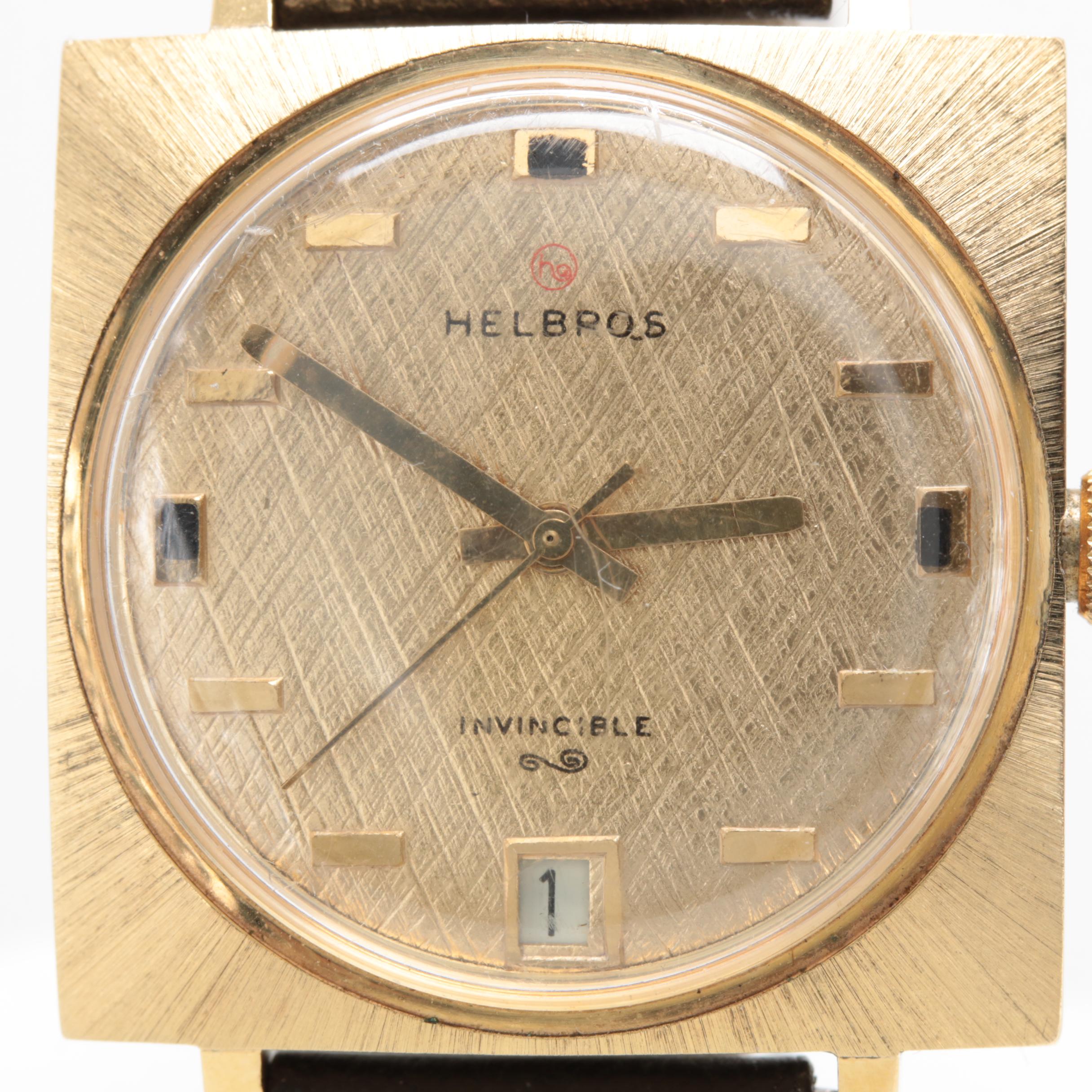 Circa 1970s Helbros "Invincible" Gold Tone Watch