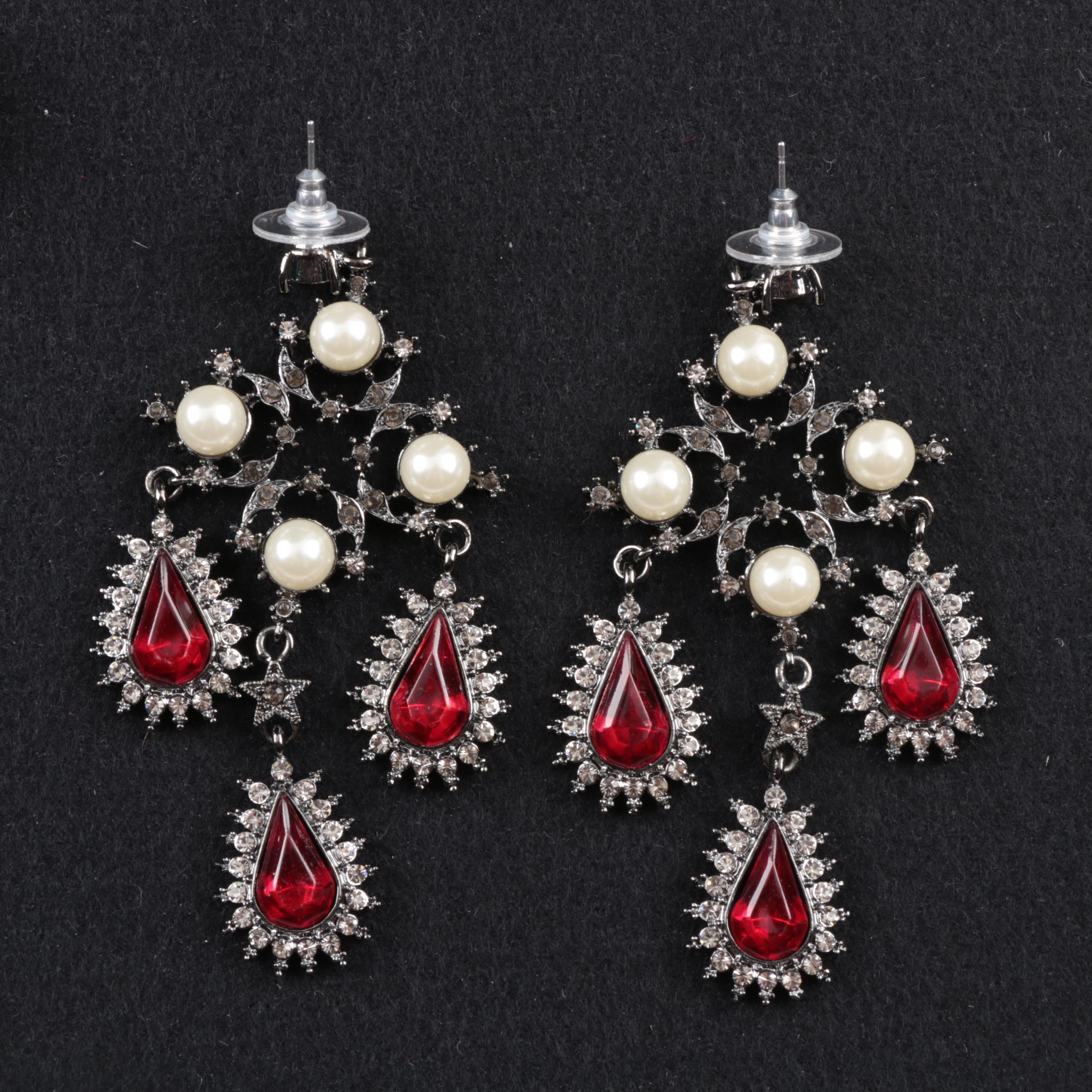 Susan Lucci Costume Jewelry with Imitation Pearls and Susan Lucci Black Blouse