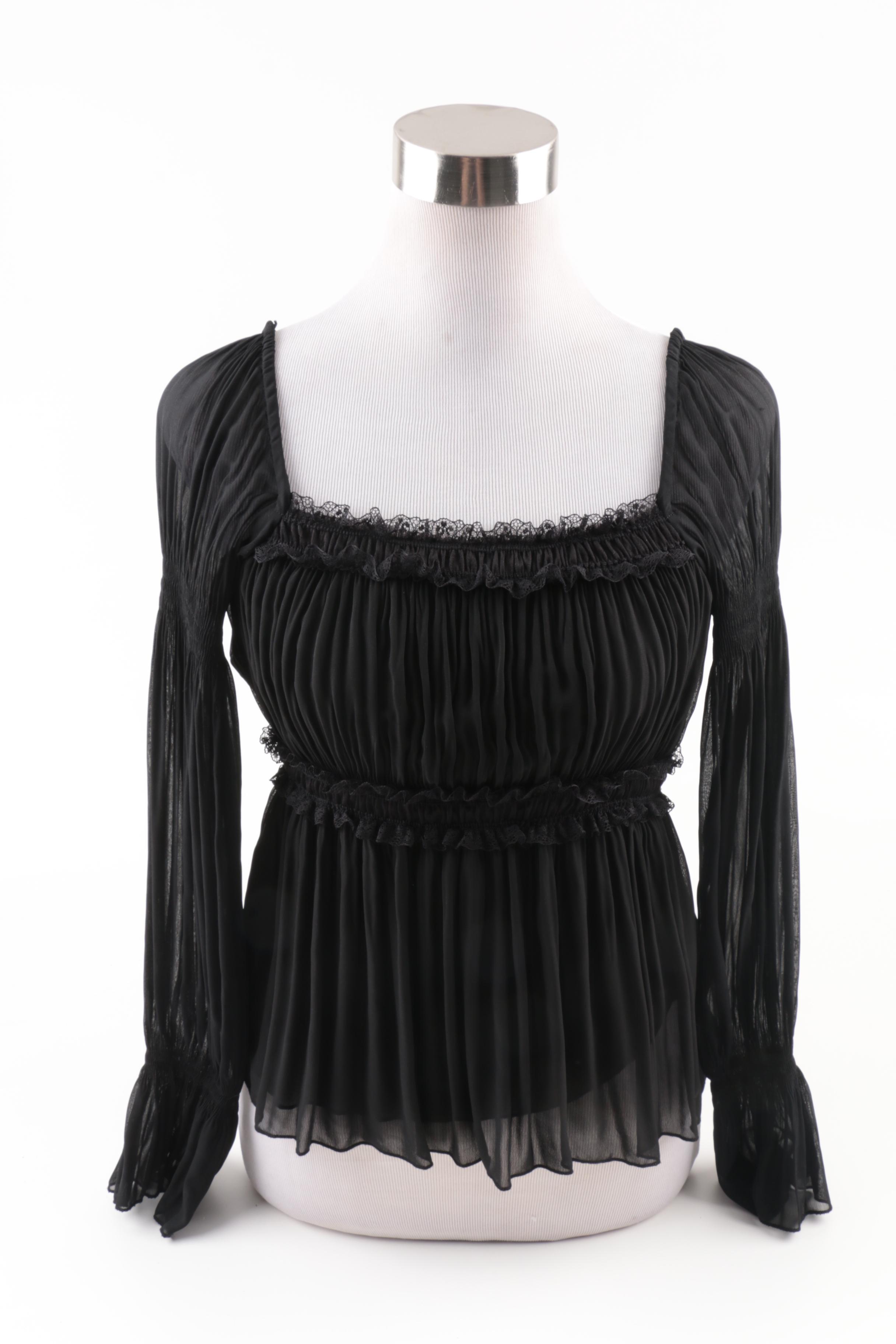 Susan Lucci Costume Jewelry with Imitation Pearls and Susan Lucci Black Blouse