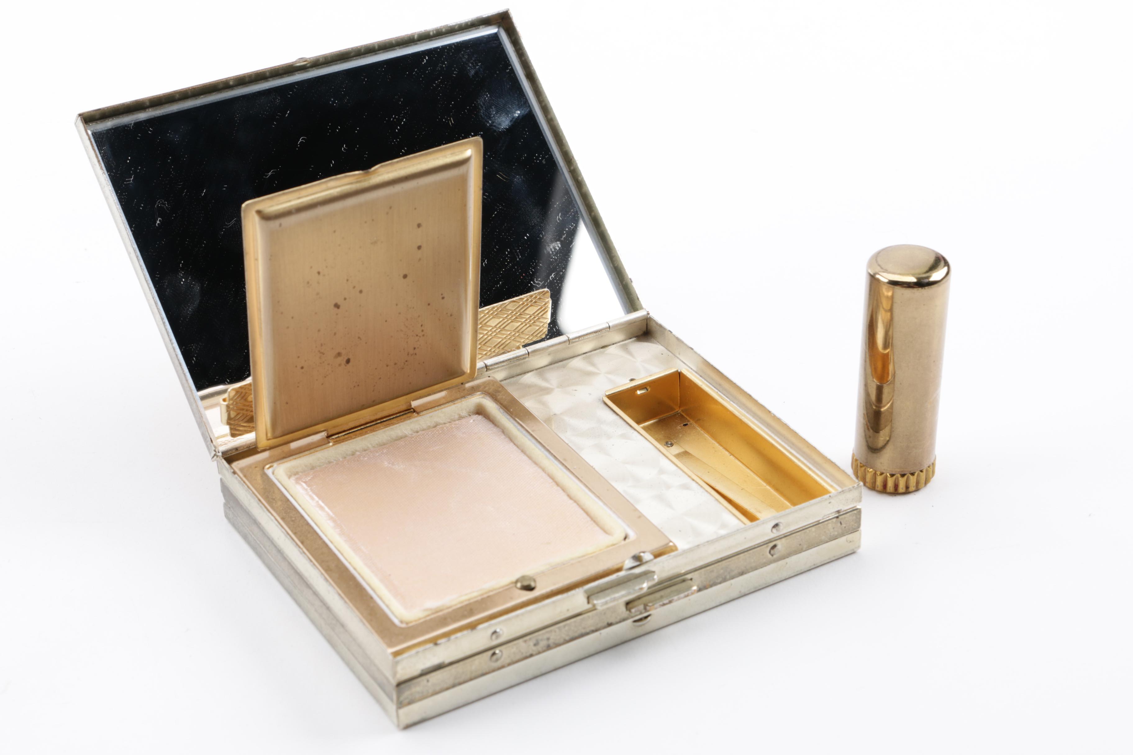 1950s Compacts and Cigarette Case Including Mother of Pearl
