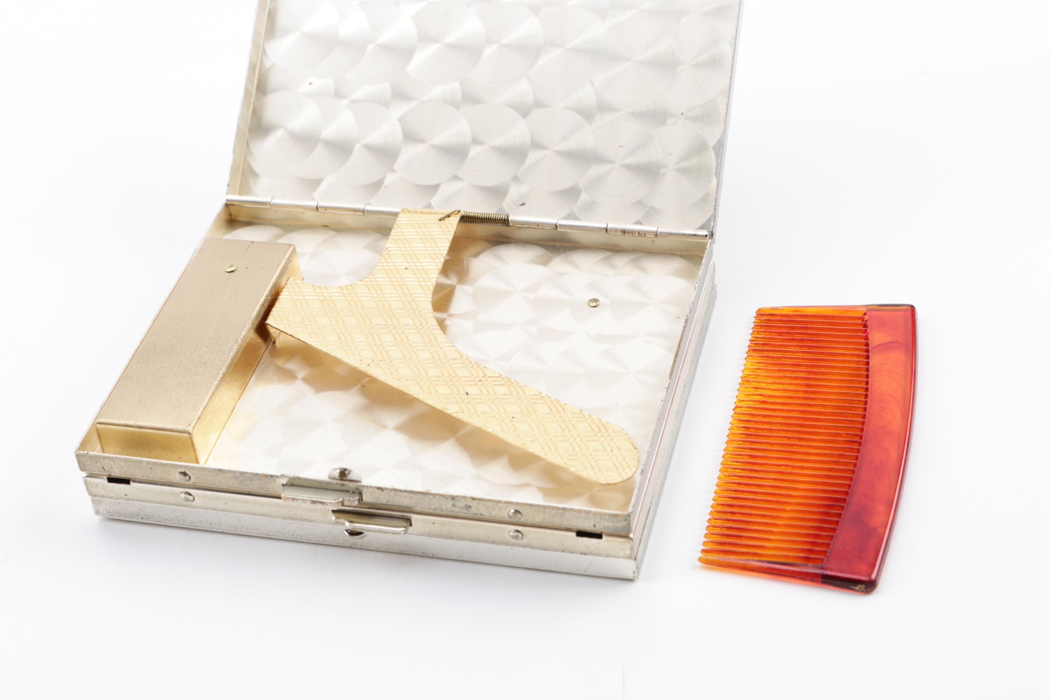 1950s Compacts and Cigarette Case Including Mother of Pearl