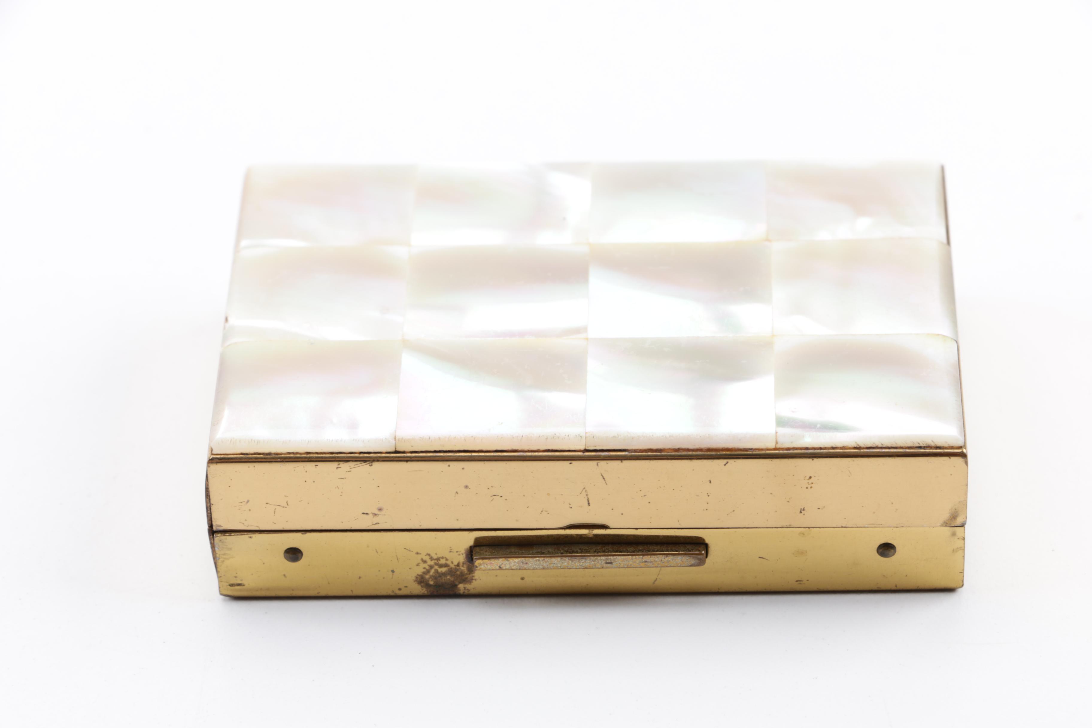 1950s Compacts and Cigarette Case Including Mother of Pearl