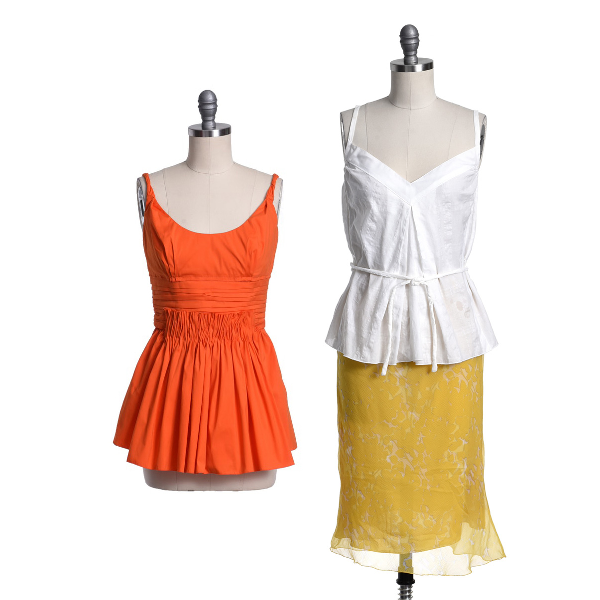 Prada Sleeveless Tops and Prada Silk Chiffon Skirt