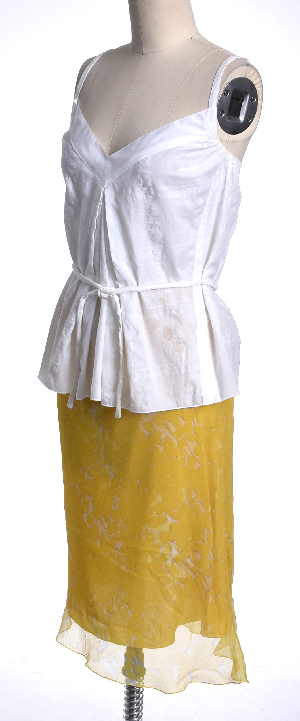 Prada Sleeveless Tops and Prada Silk Chiffon Skirt