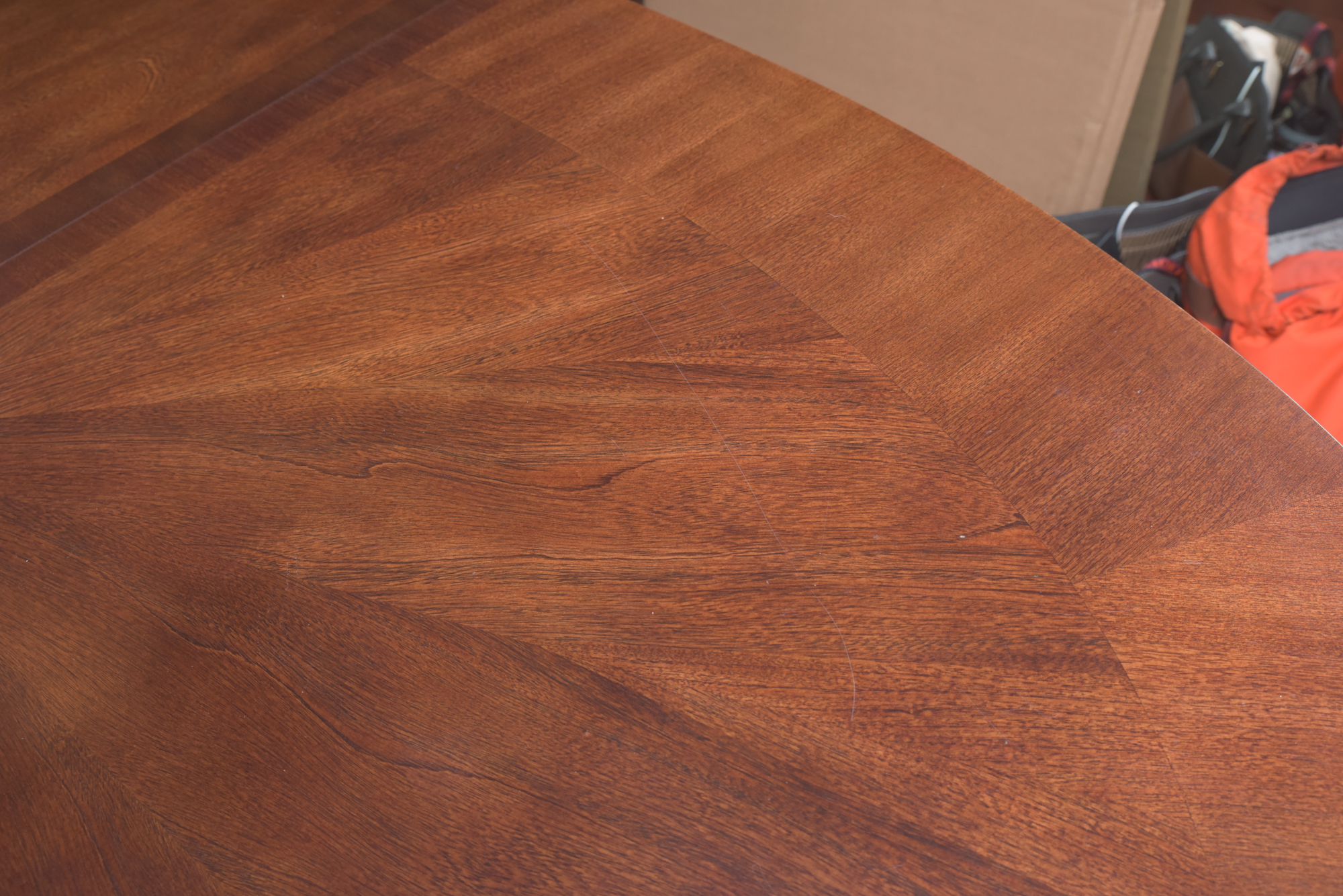 Double Ring Pedestal Wooden Dining Table