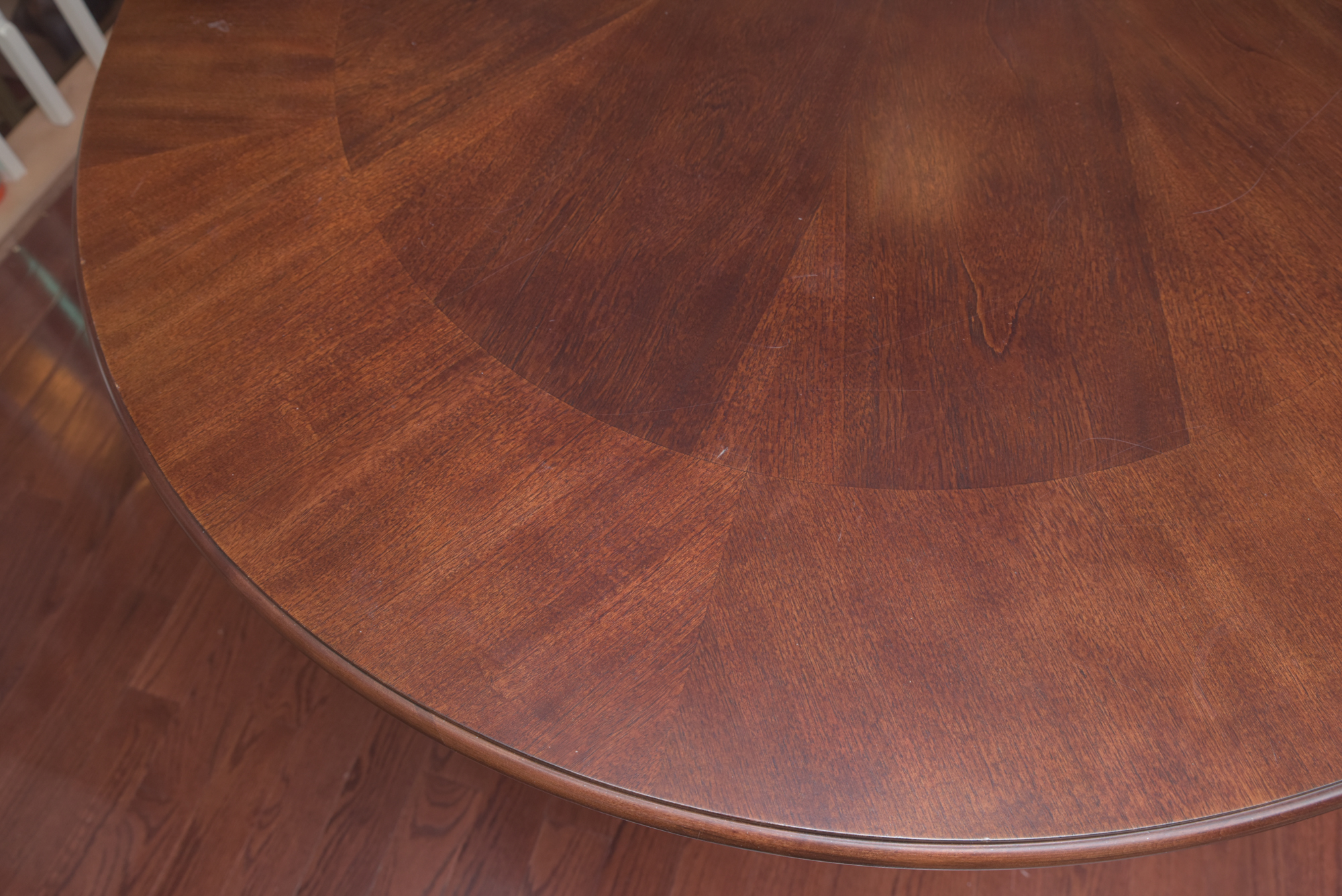 Double Ring Pedestal Wooden Dining Table