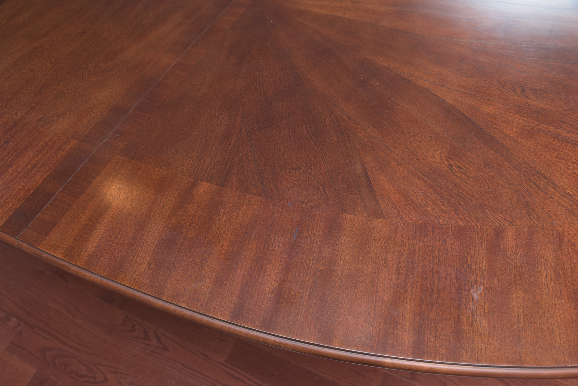 Double Ring Pedestal Wooden Dining Table