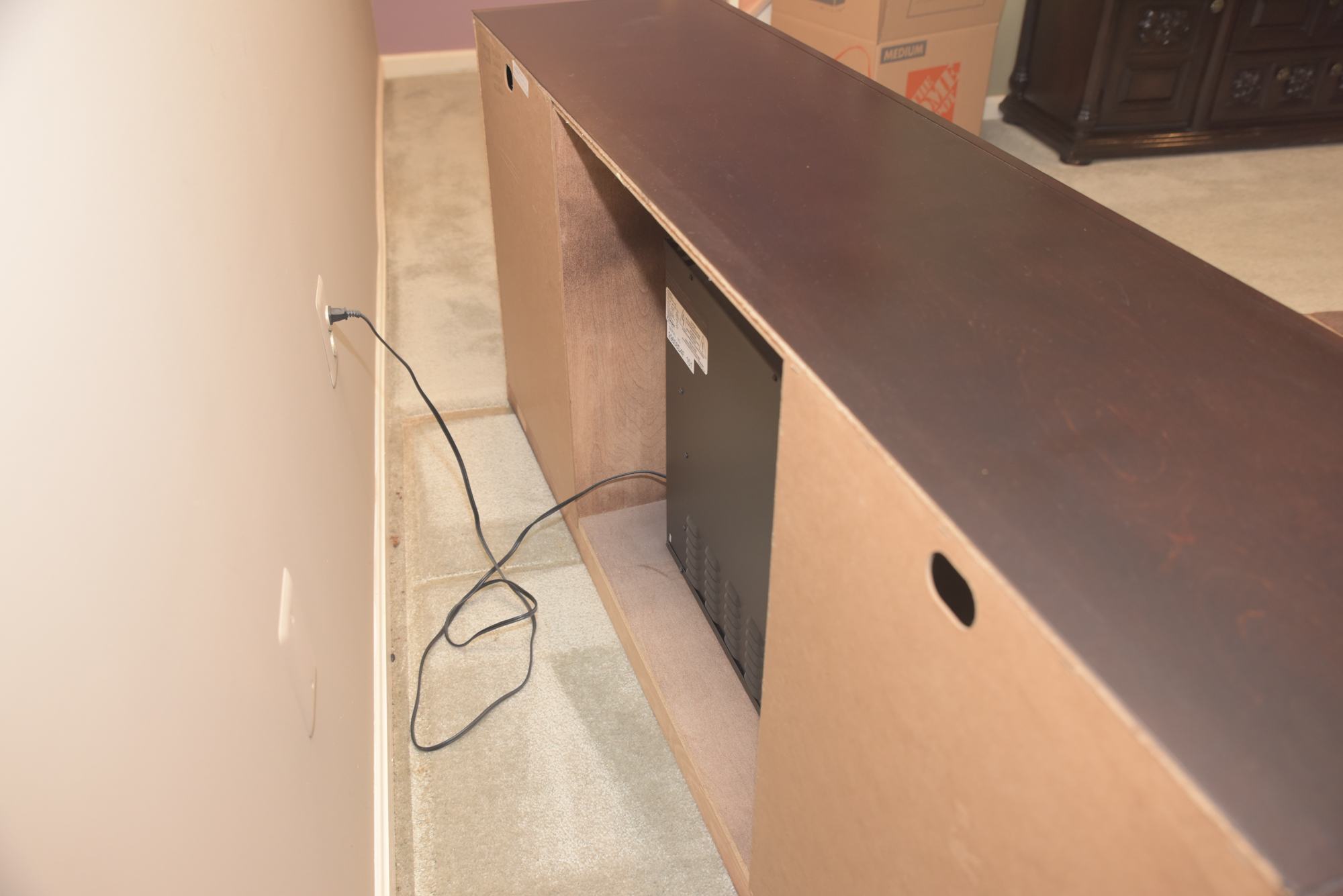 Electric Fireplace in Cabinet