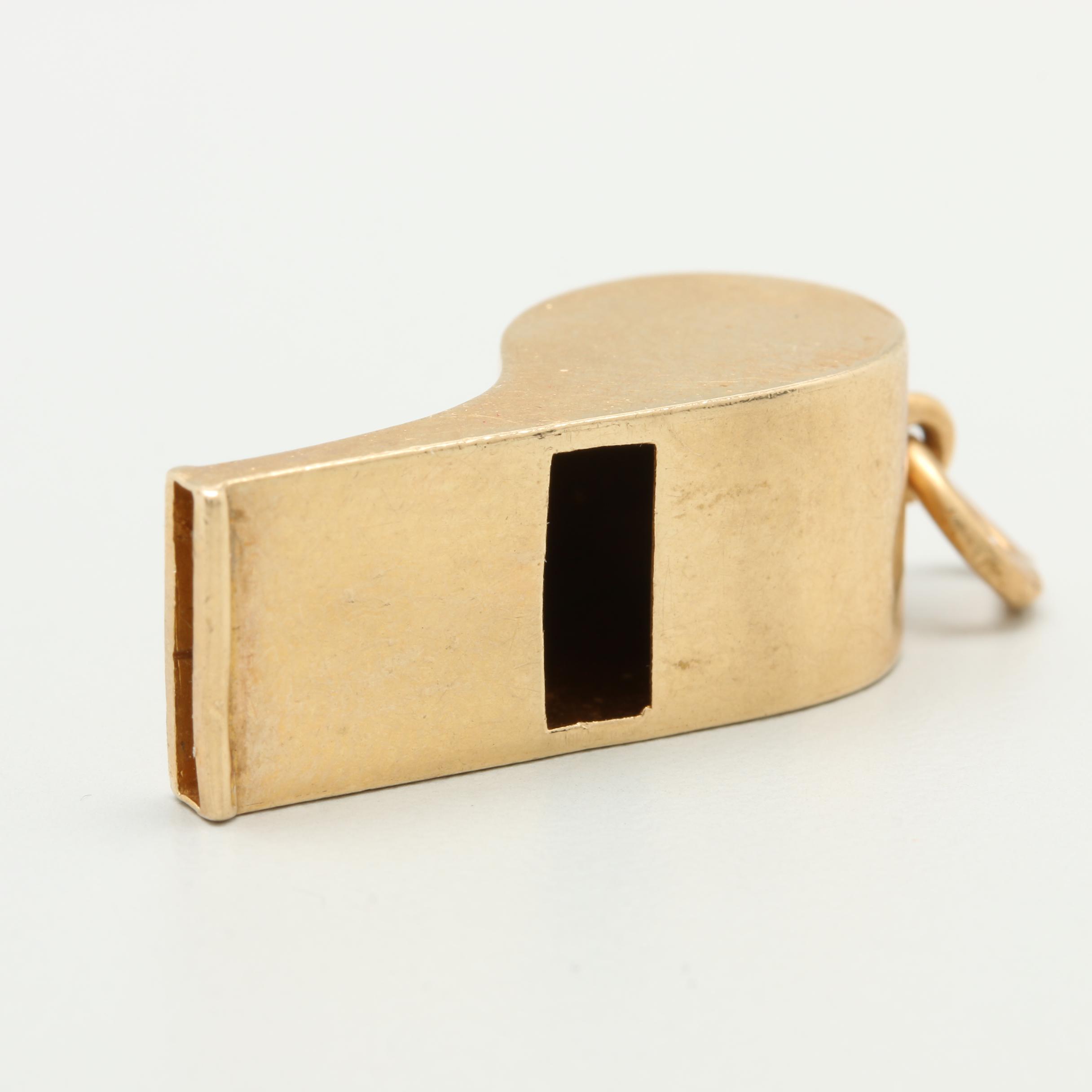 14K Yellow Gold Whistle
