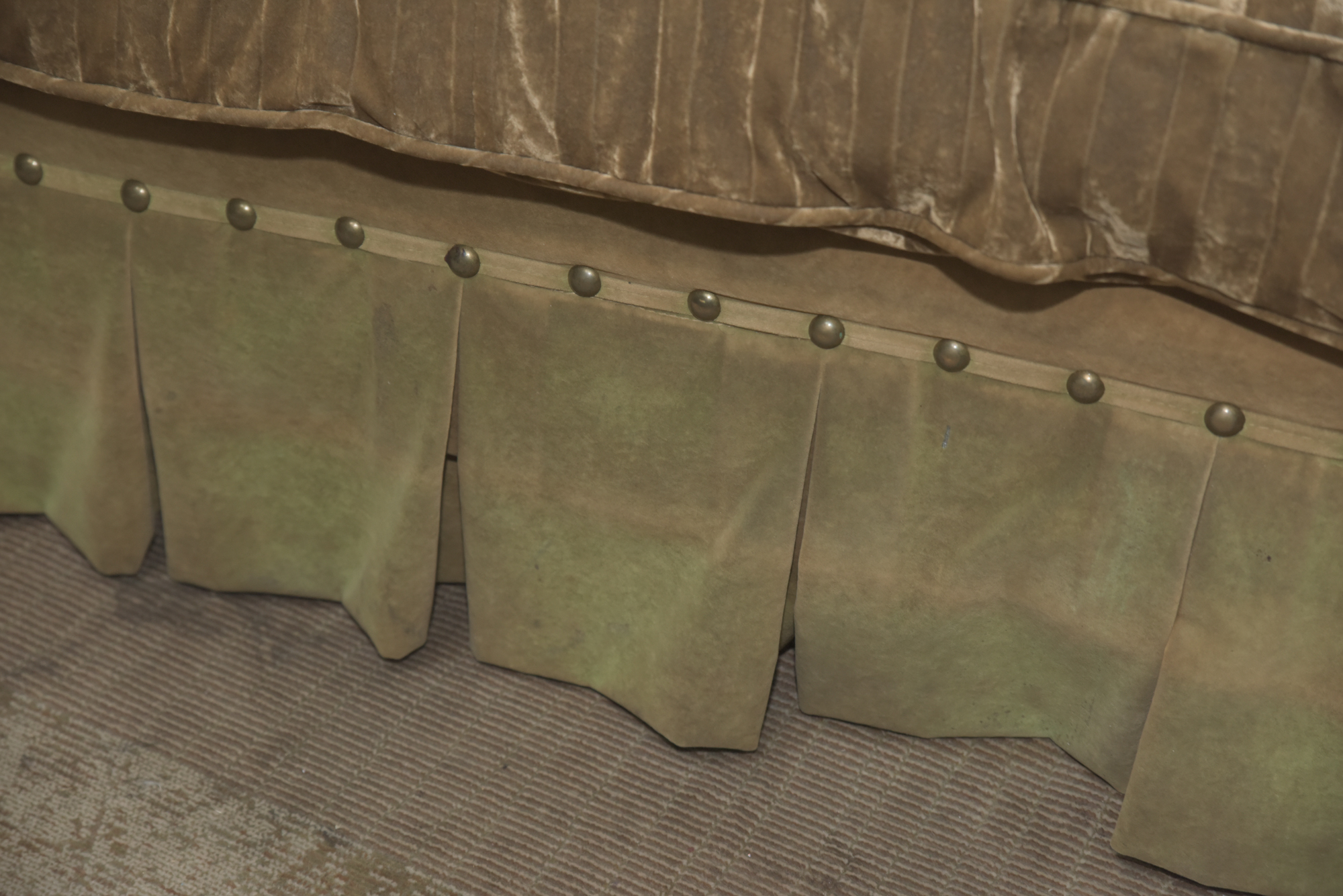 Green Velour Cabriole Sofa