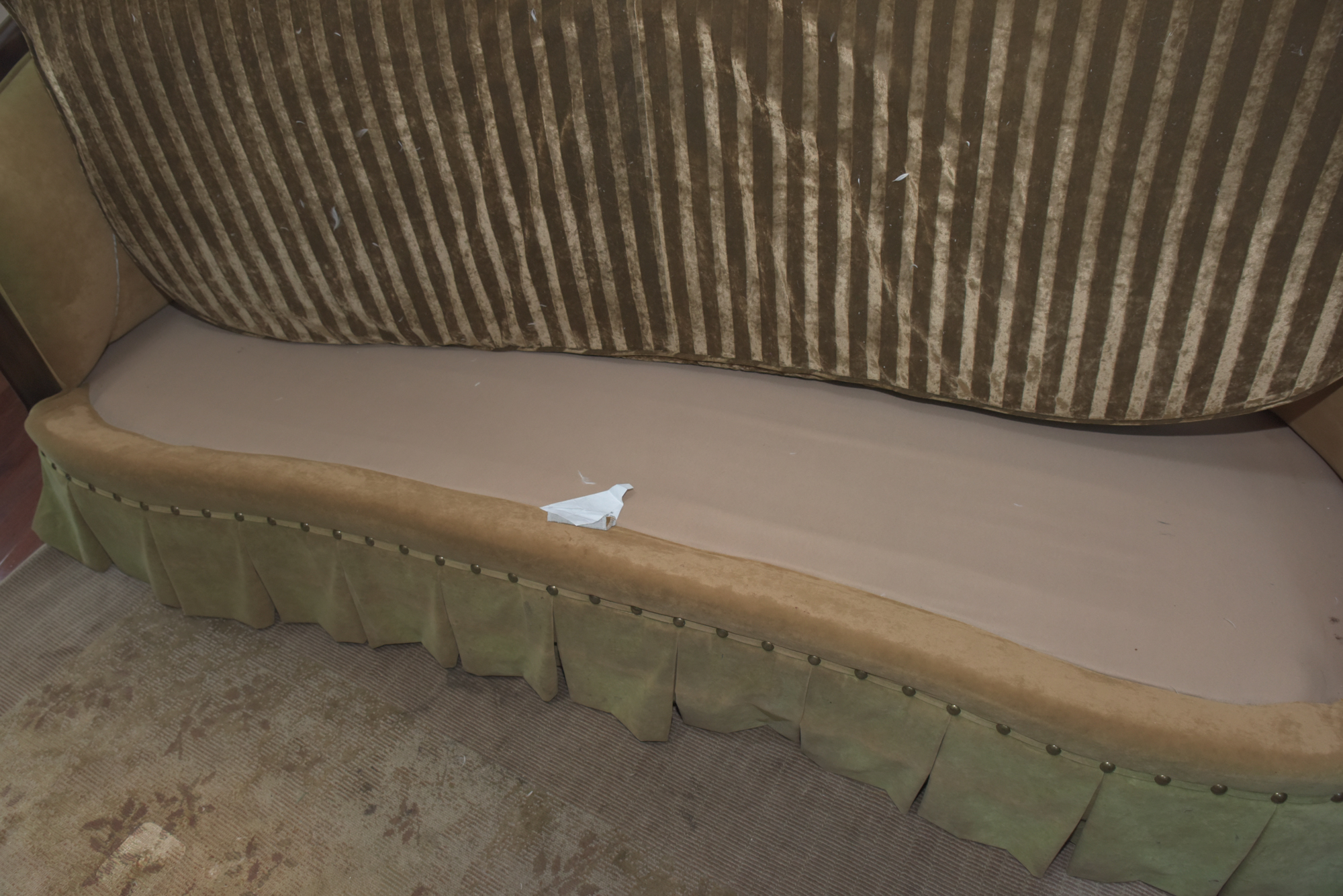 Green Velour Cabriole Sofa