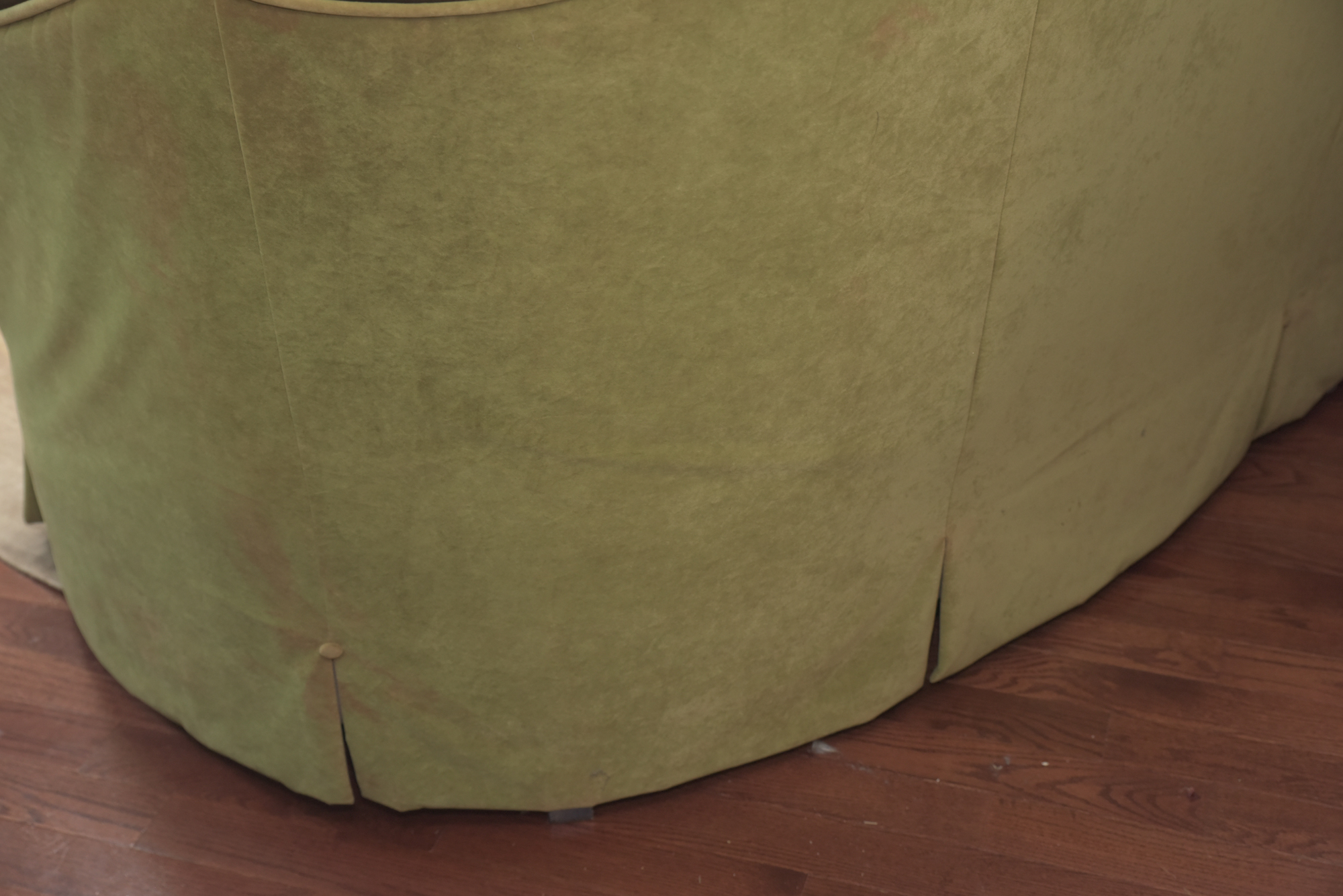 Green Velour Cabriole Sofa