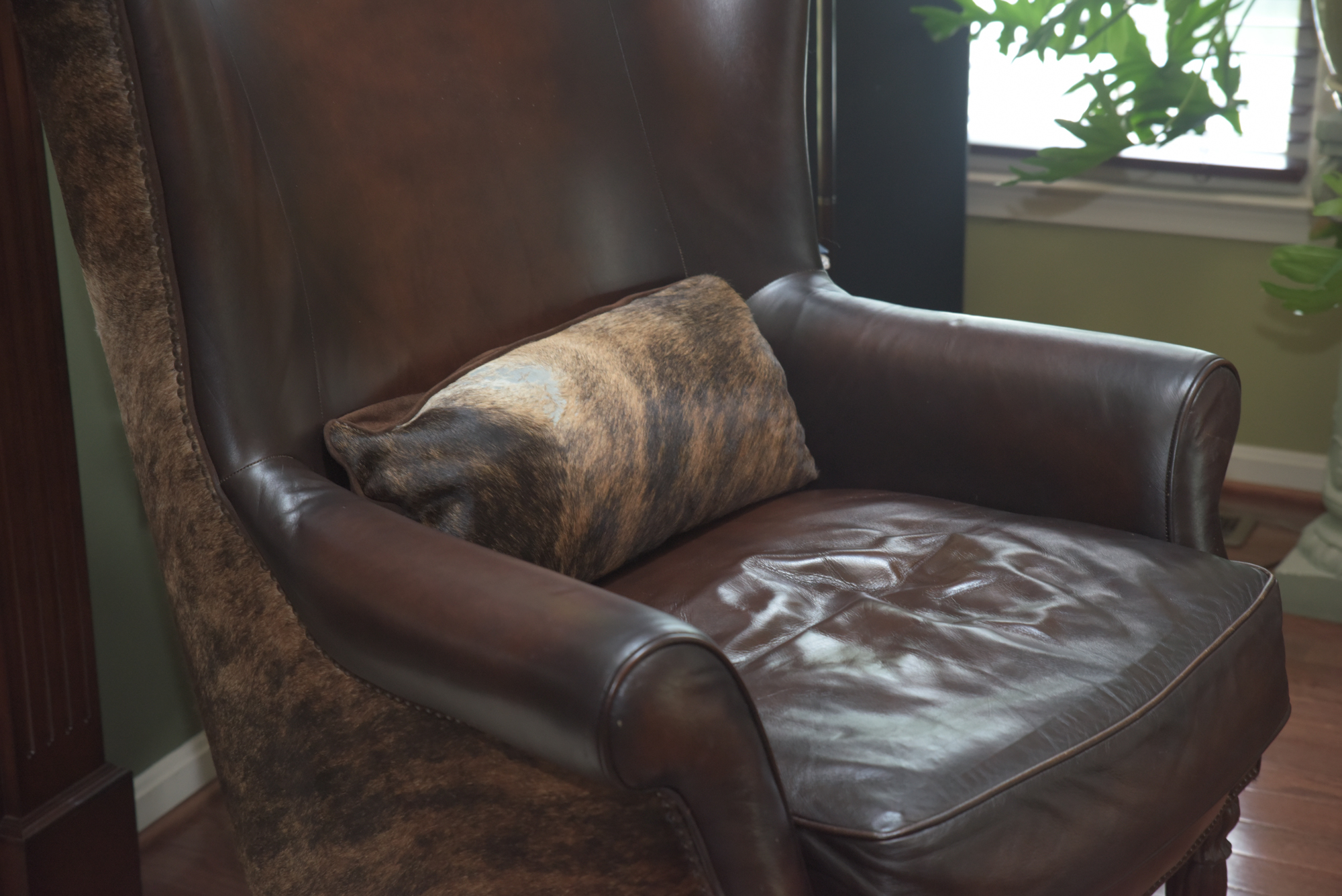 Calf Hide and Leather Armchair by Bernhardt