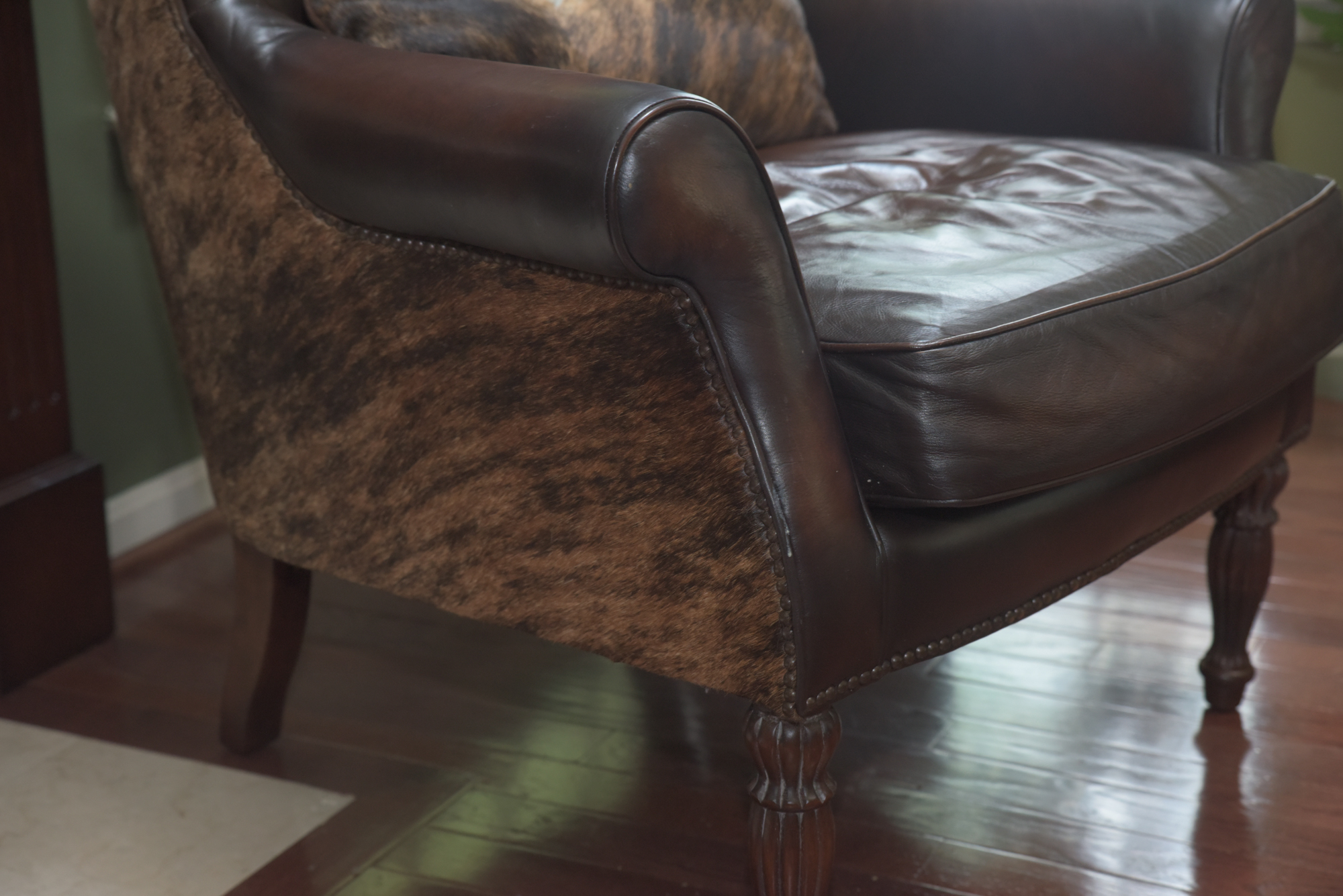 Calf Hide and Leather Armchair by Bernhardt