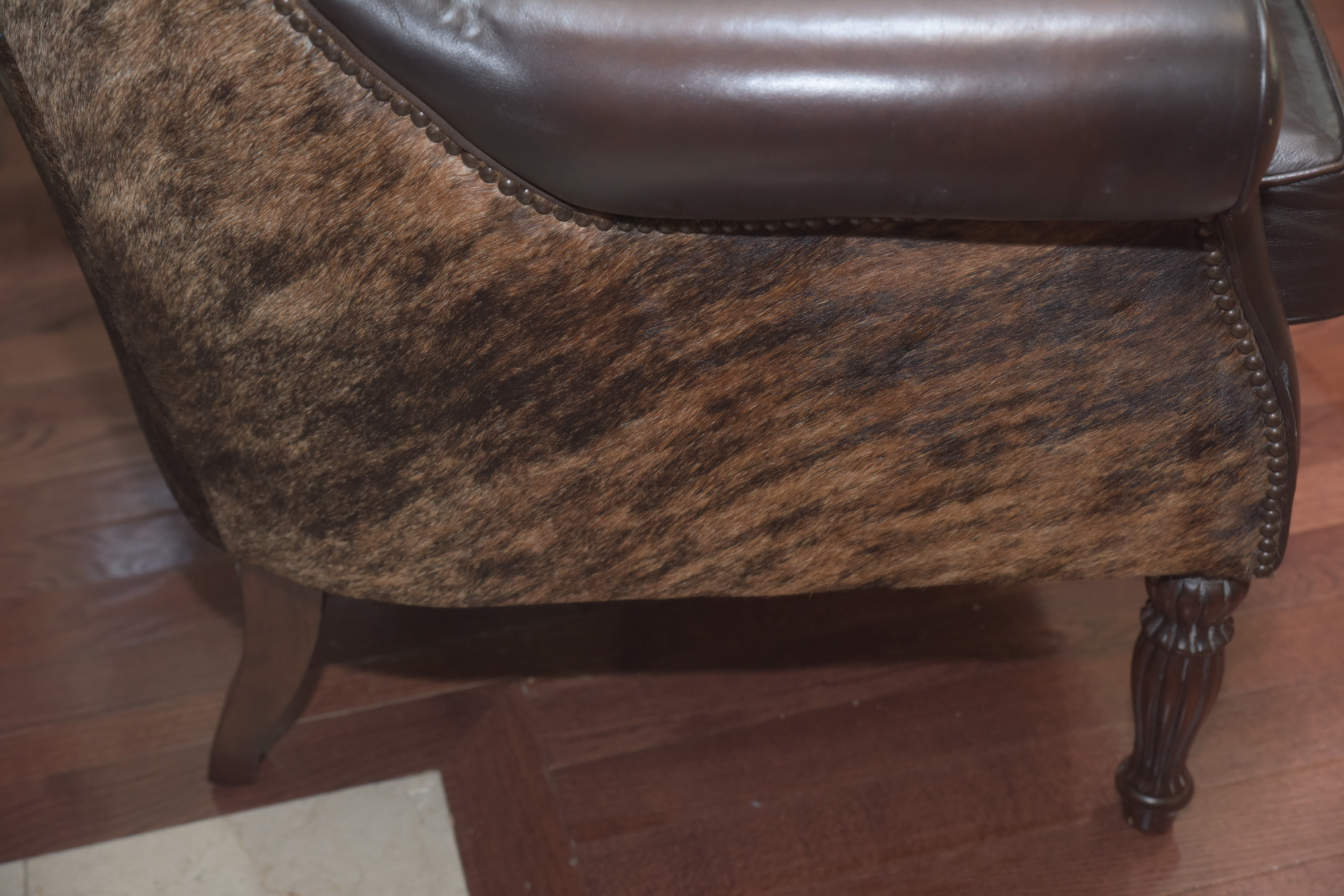 Calf Hide and Leather Armchair by Bernhardt