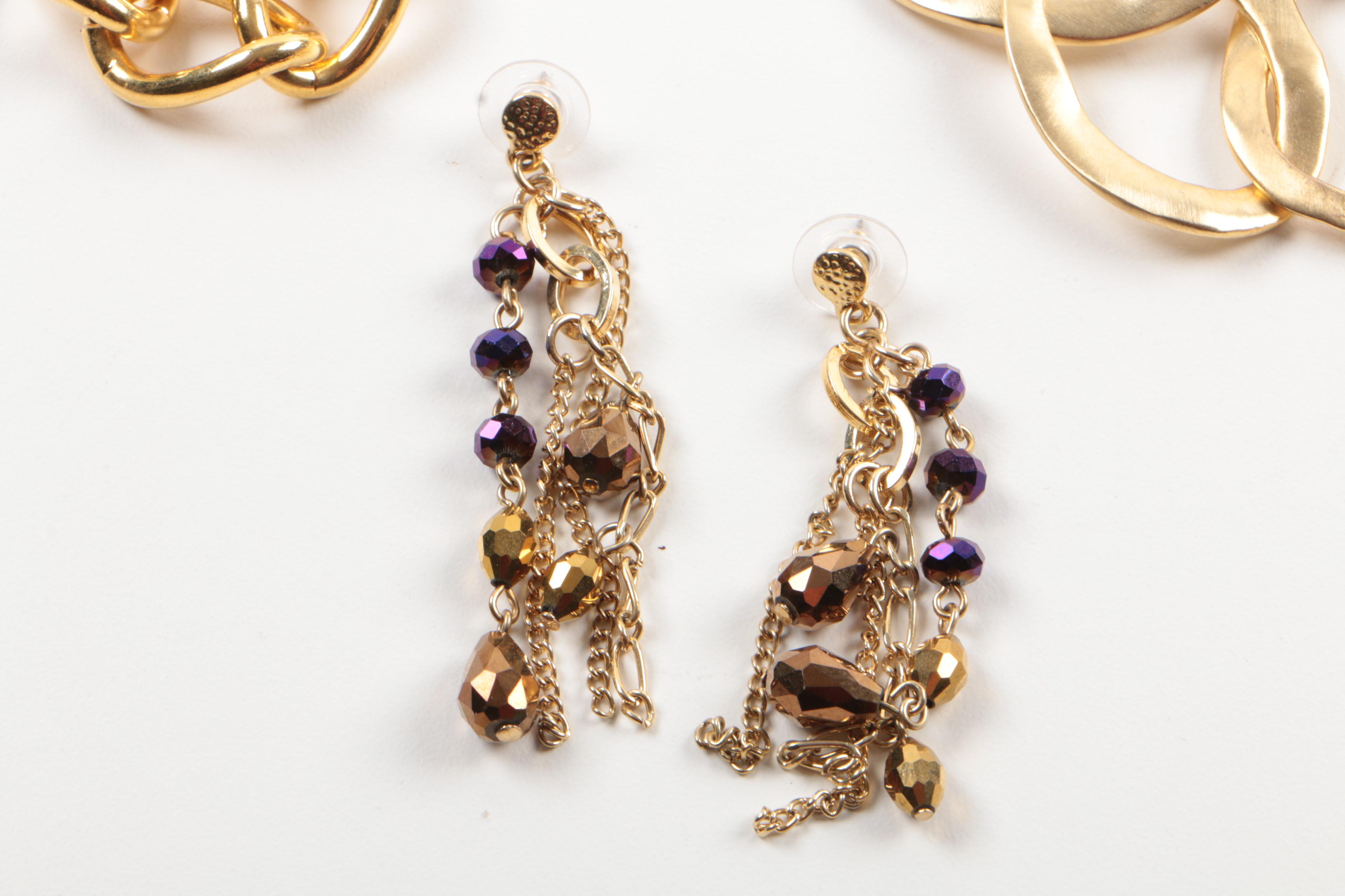 Susan Lucci Gold Tone Statement Costume Jewelry with Imitation Pearl