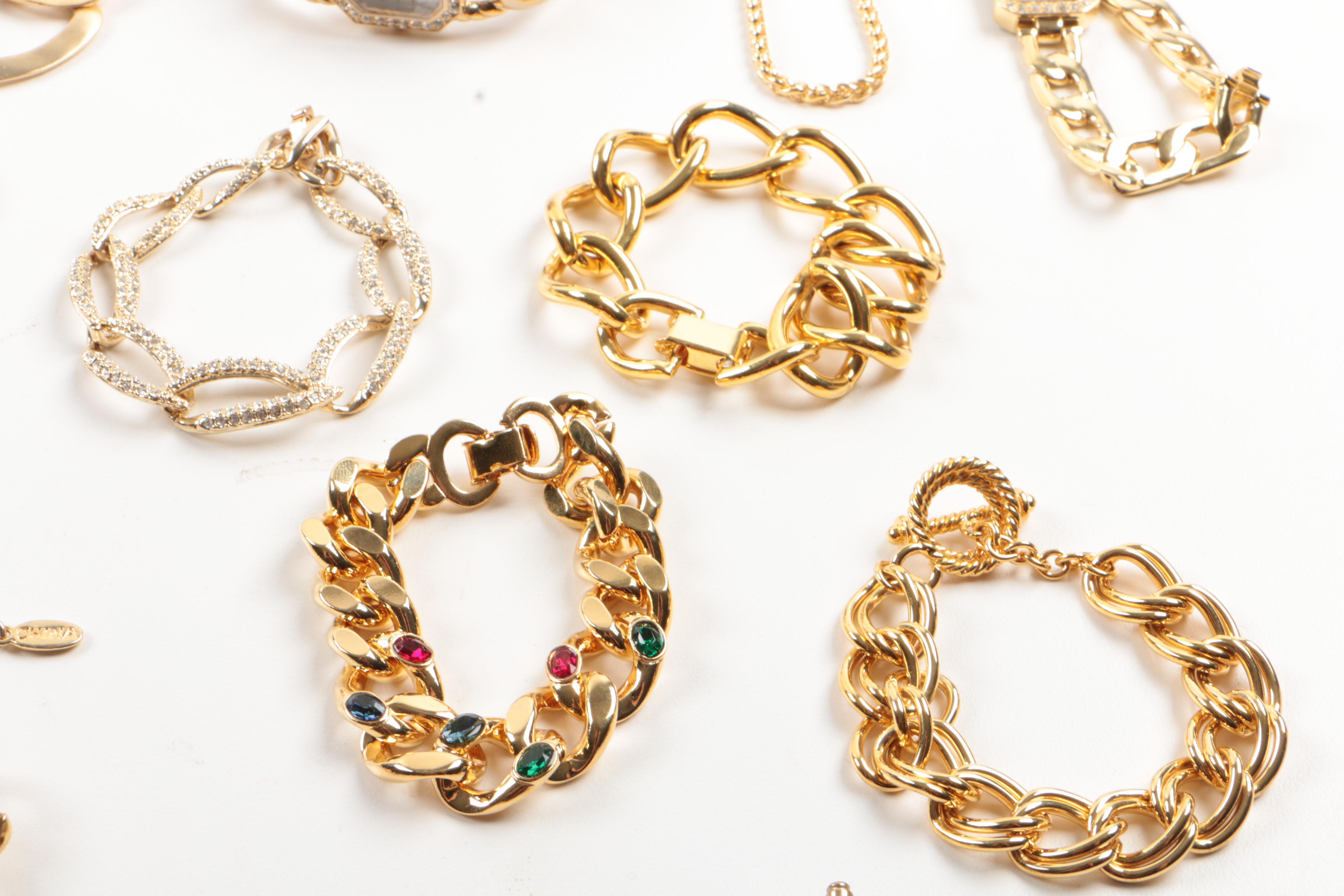 Susan Lucci Gold Tone Statement Costume Jewelry with Imitation Pearl