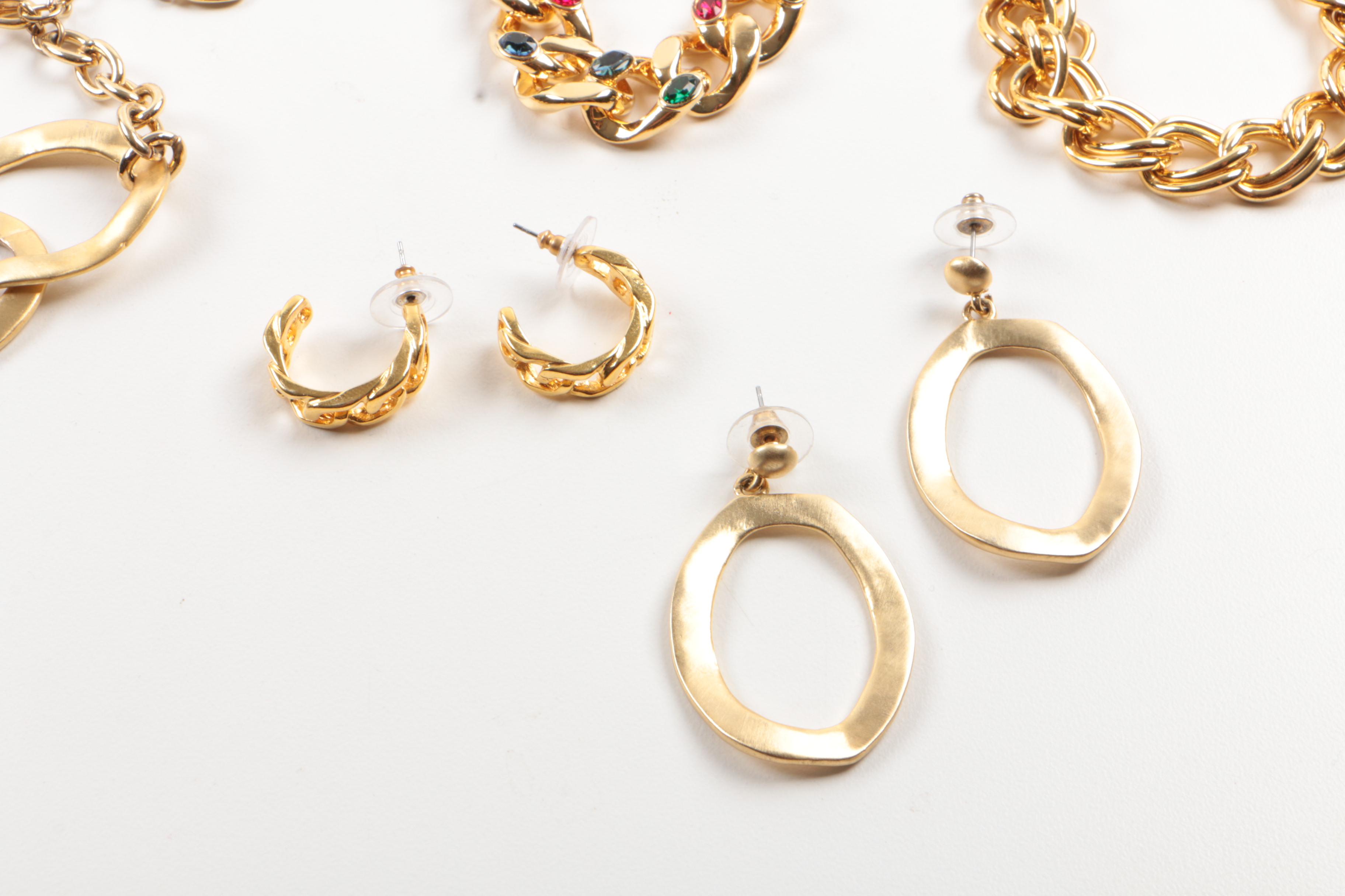 Susan Lucci Gold Tone Statement Costume Jewelry with Imitation Pearl