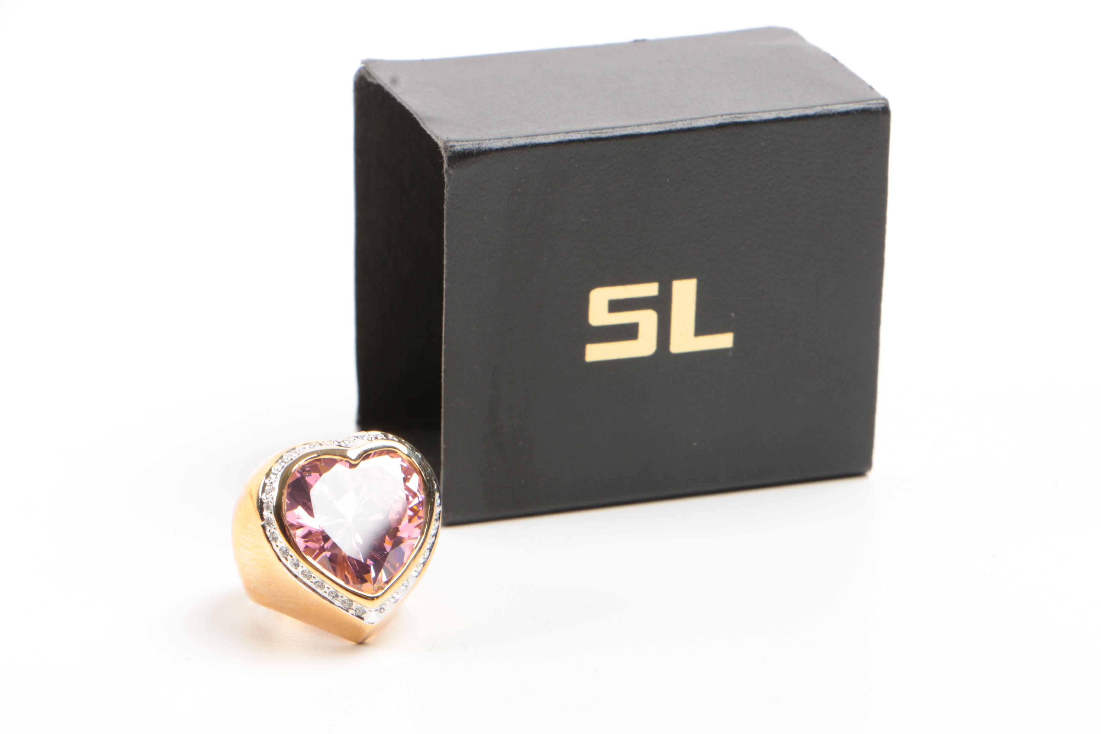 Susan Lucci Gold Tone Statement Costume Jewelry with Imitation Pearl