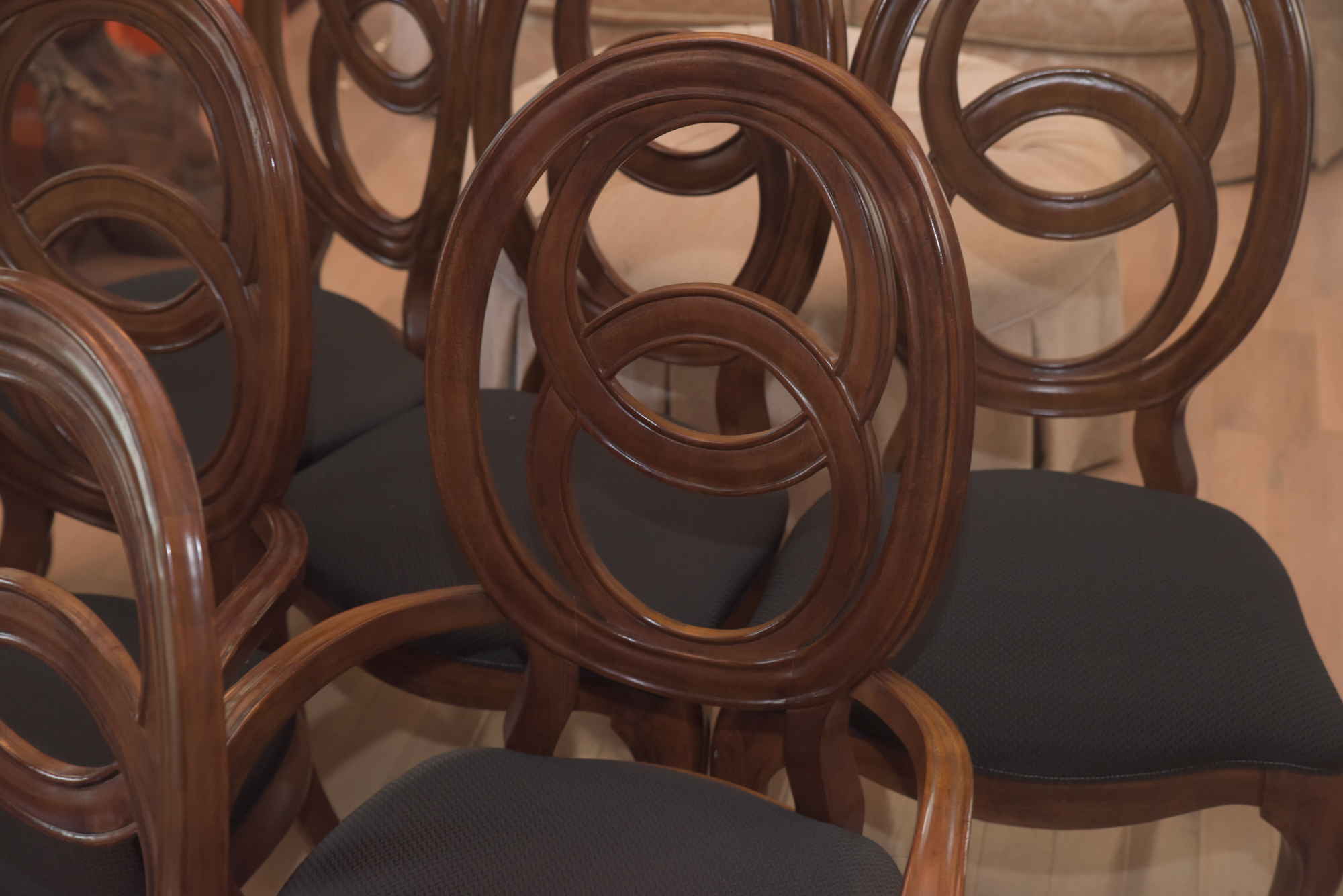 Double Ring Back Wooden Chairs by American Drew