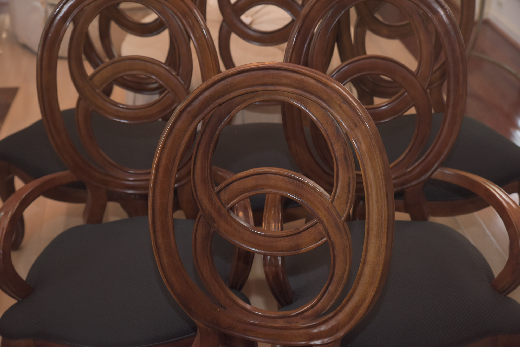 Double Ring Back Wooden Chairs by American Drew