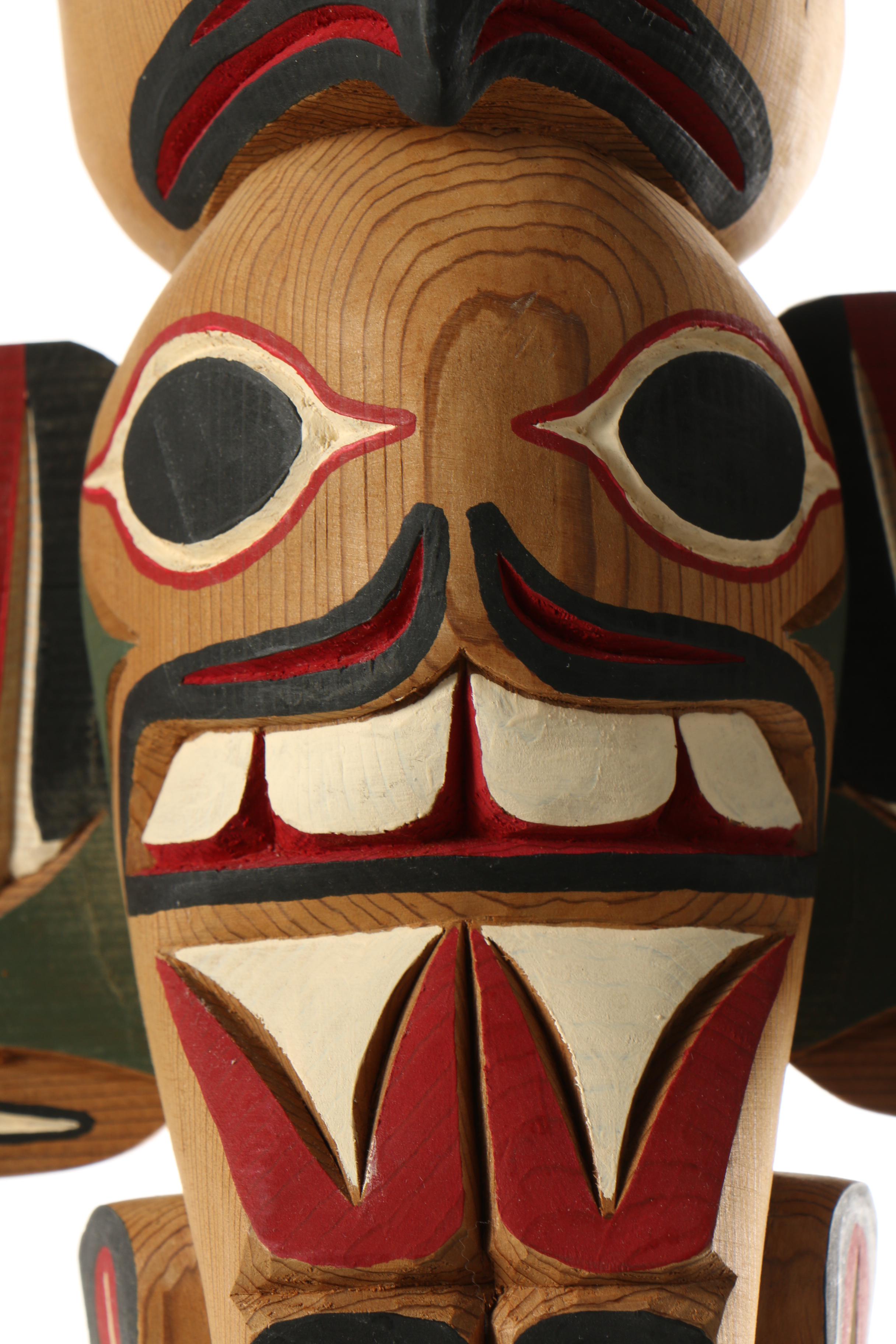 Larry Rudick Hand Carved Totem Pole