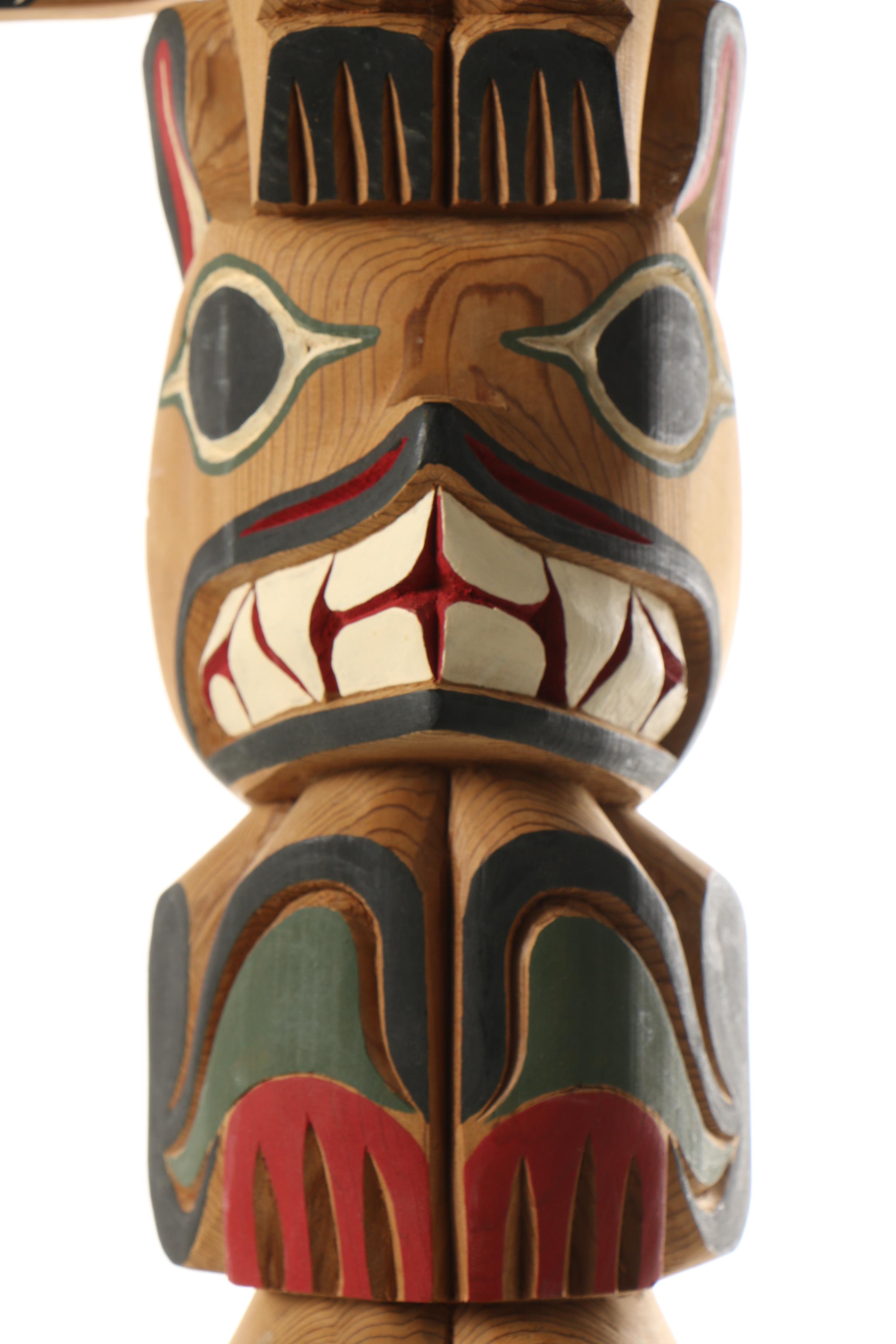 Larry Rudick Hand Carved Totem Pole