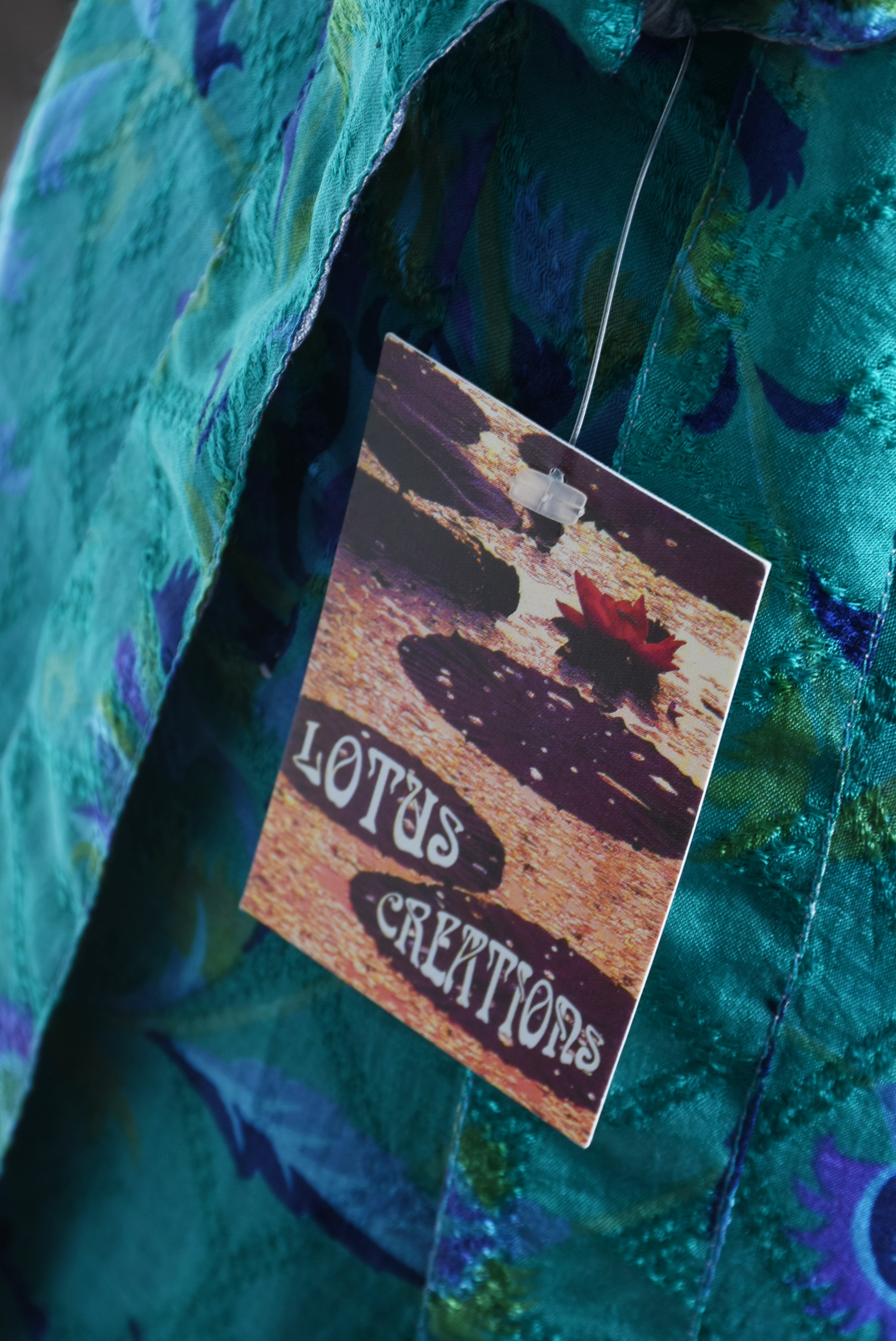 Calypso St. Barth Embellished Teal Silk Top and Lotus Creations Silk Wrap Skirt