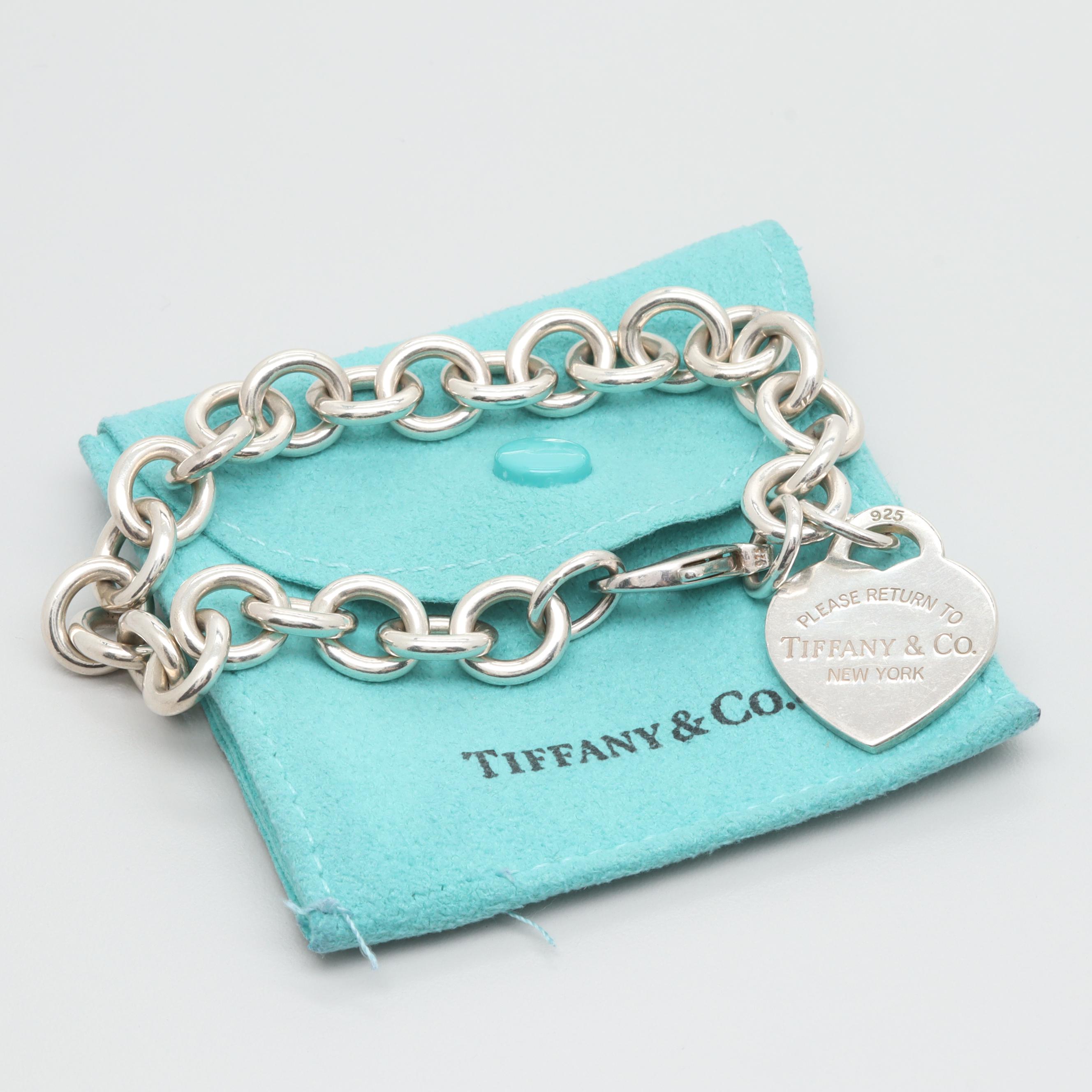 Tiffany & Co. "Return to Collection" Sterling Silver Heart Charm Bracelet