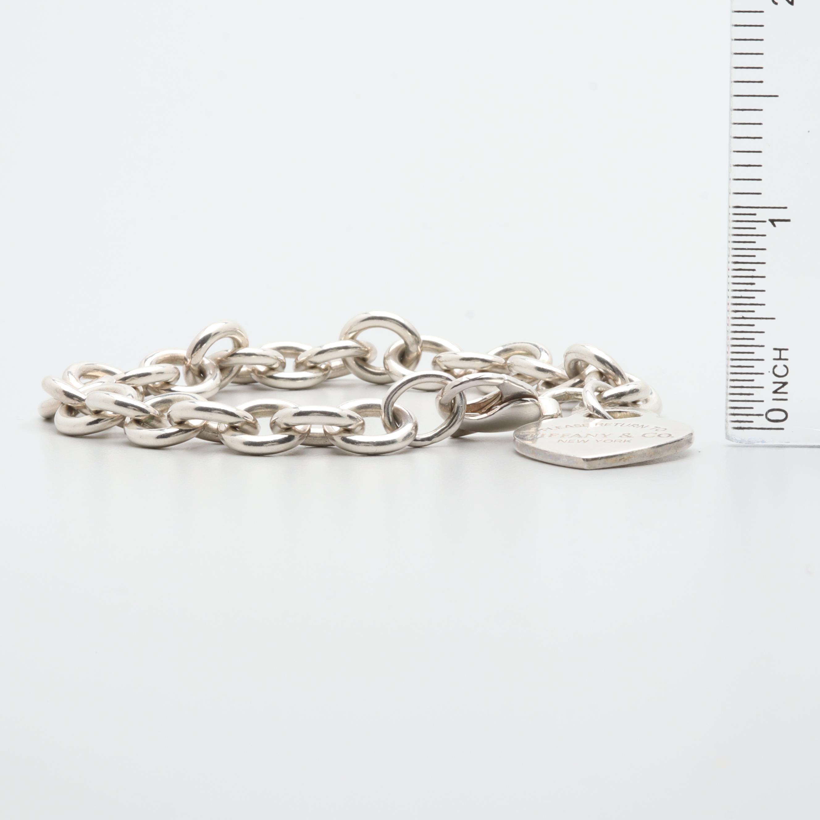 Tiffany & Co. "Return to Collection" Sterling Silver Heart Charm Bracelet