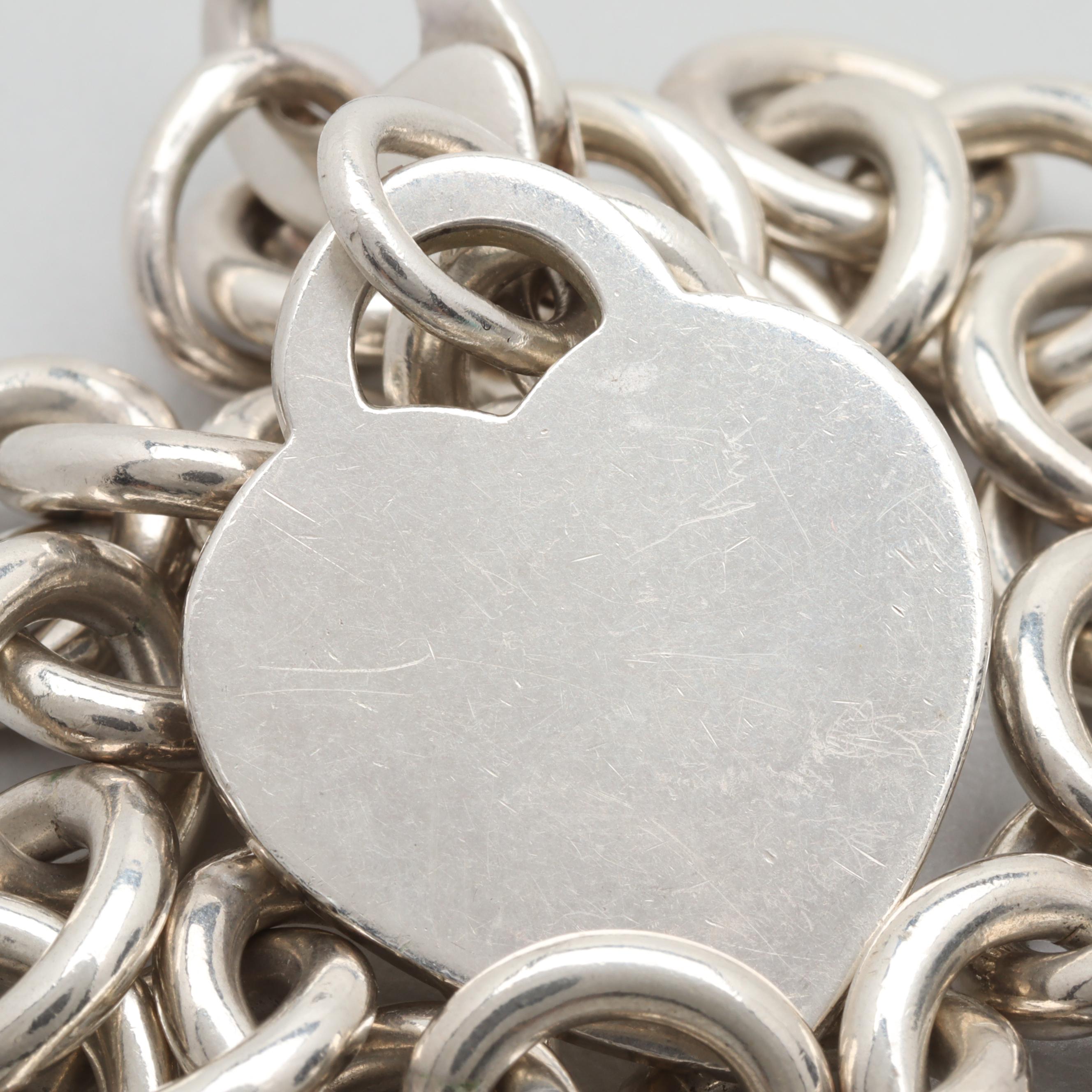 Tiffany & Co. "Return to Collection" Sterling Silver Heart Charm Bracelet