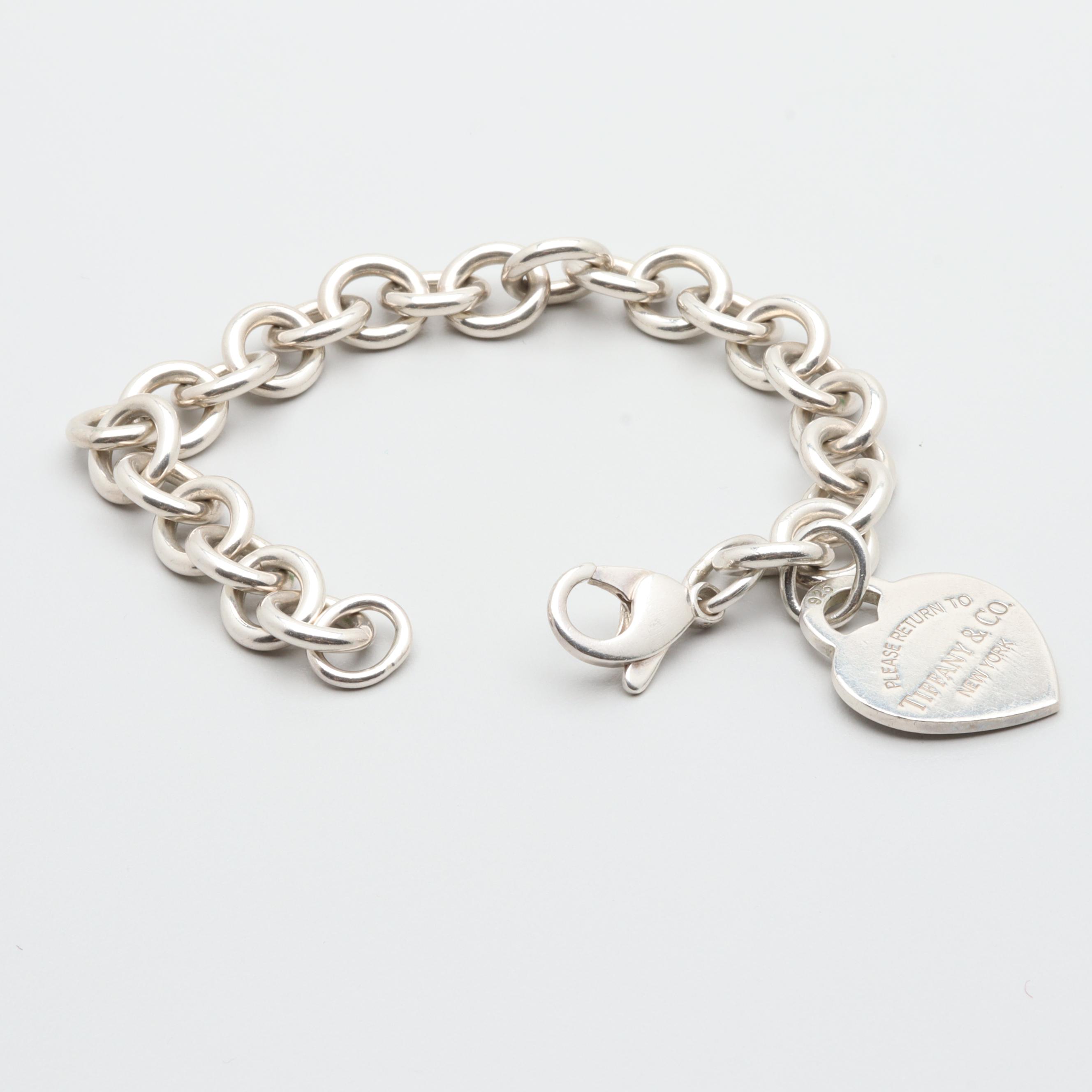 Tiffany & Co. "Return to Collection" Sterling Silver Heart Charm Bracelet
