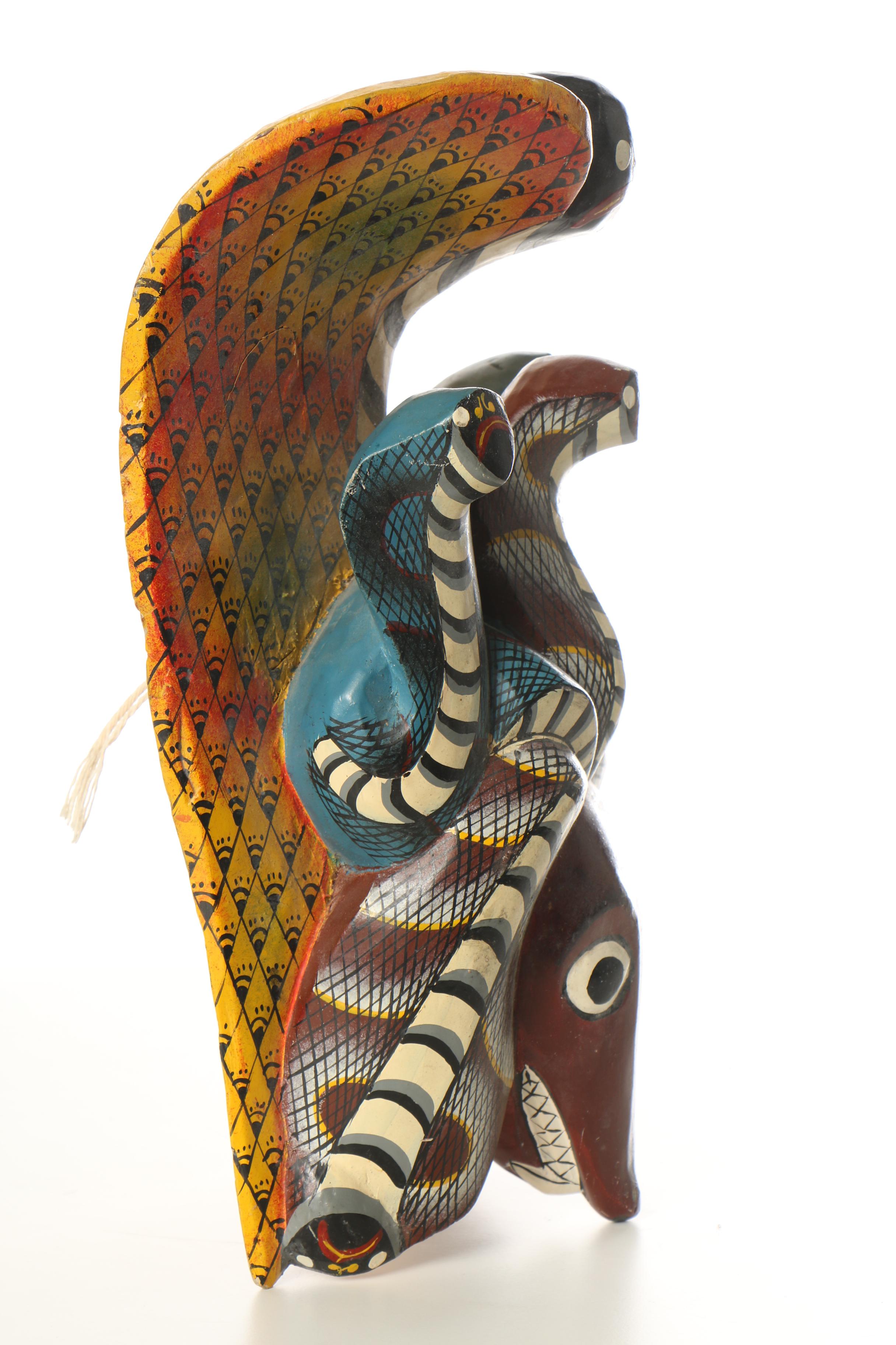 African Wall Hanging Viper Mask
