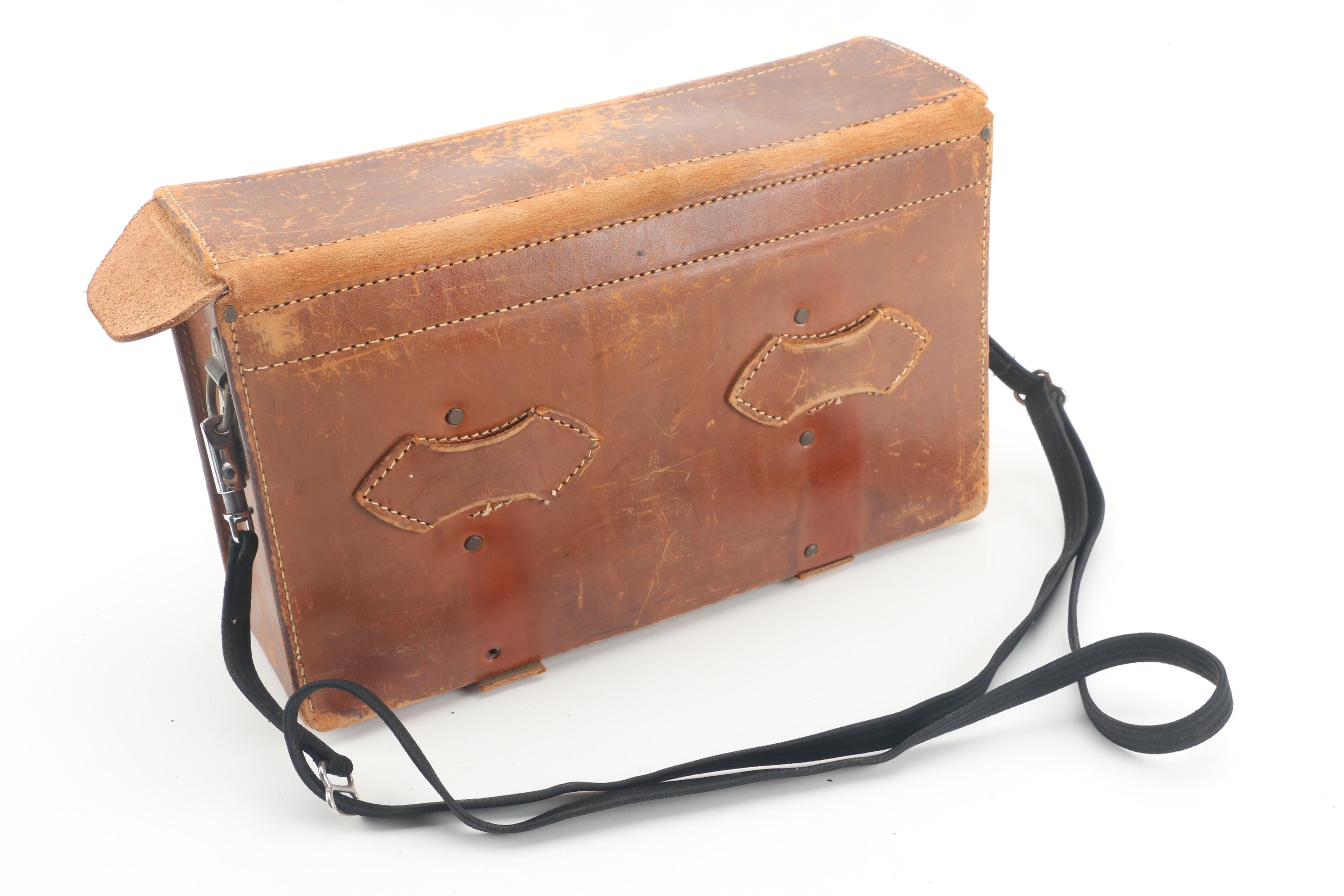 Vintage Cameras and Lenses in Leather Case