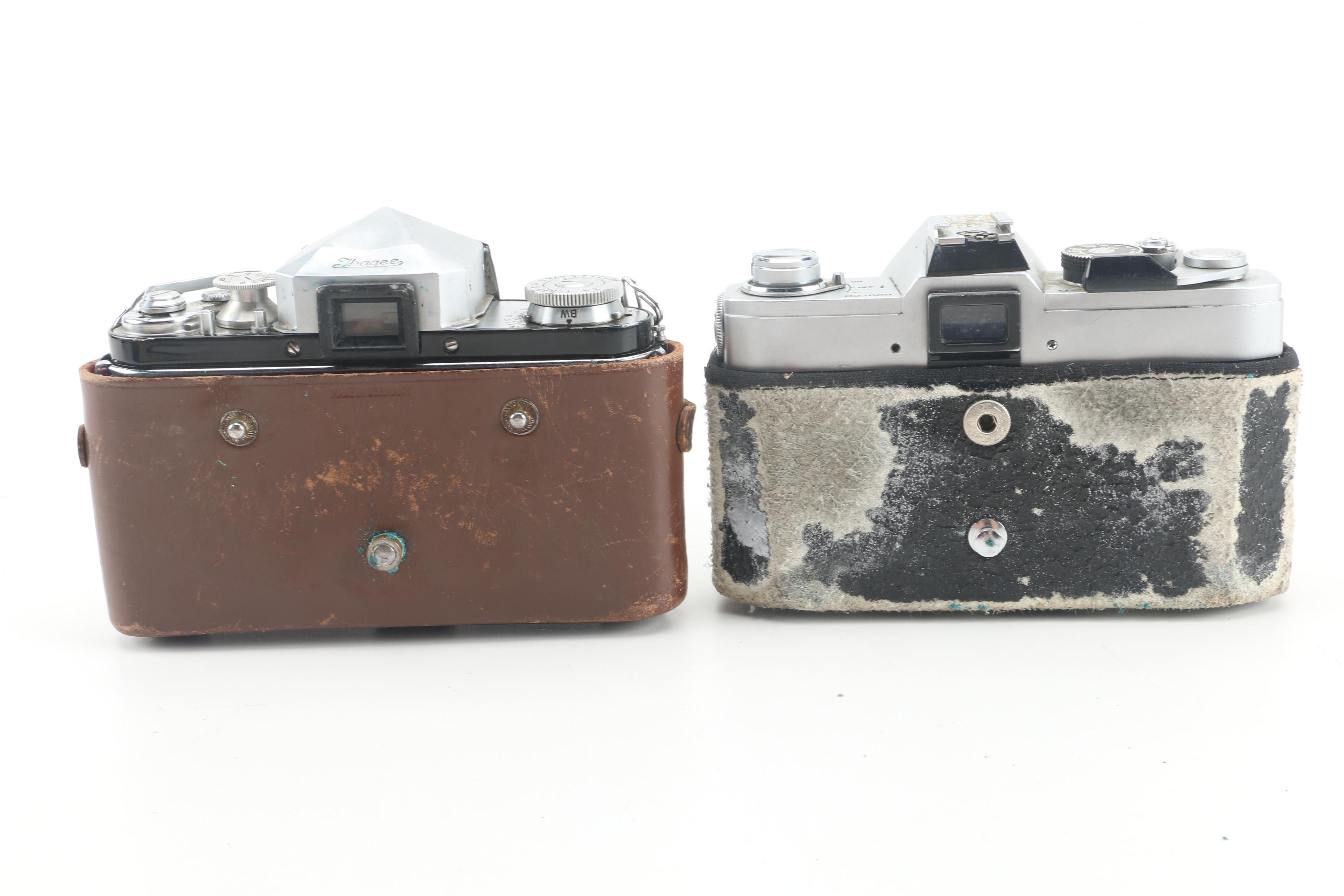 Vintage Cameras and Lenses in Leather Case