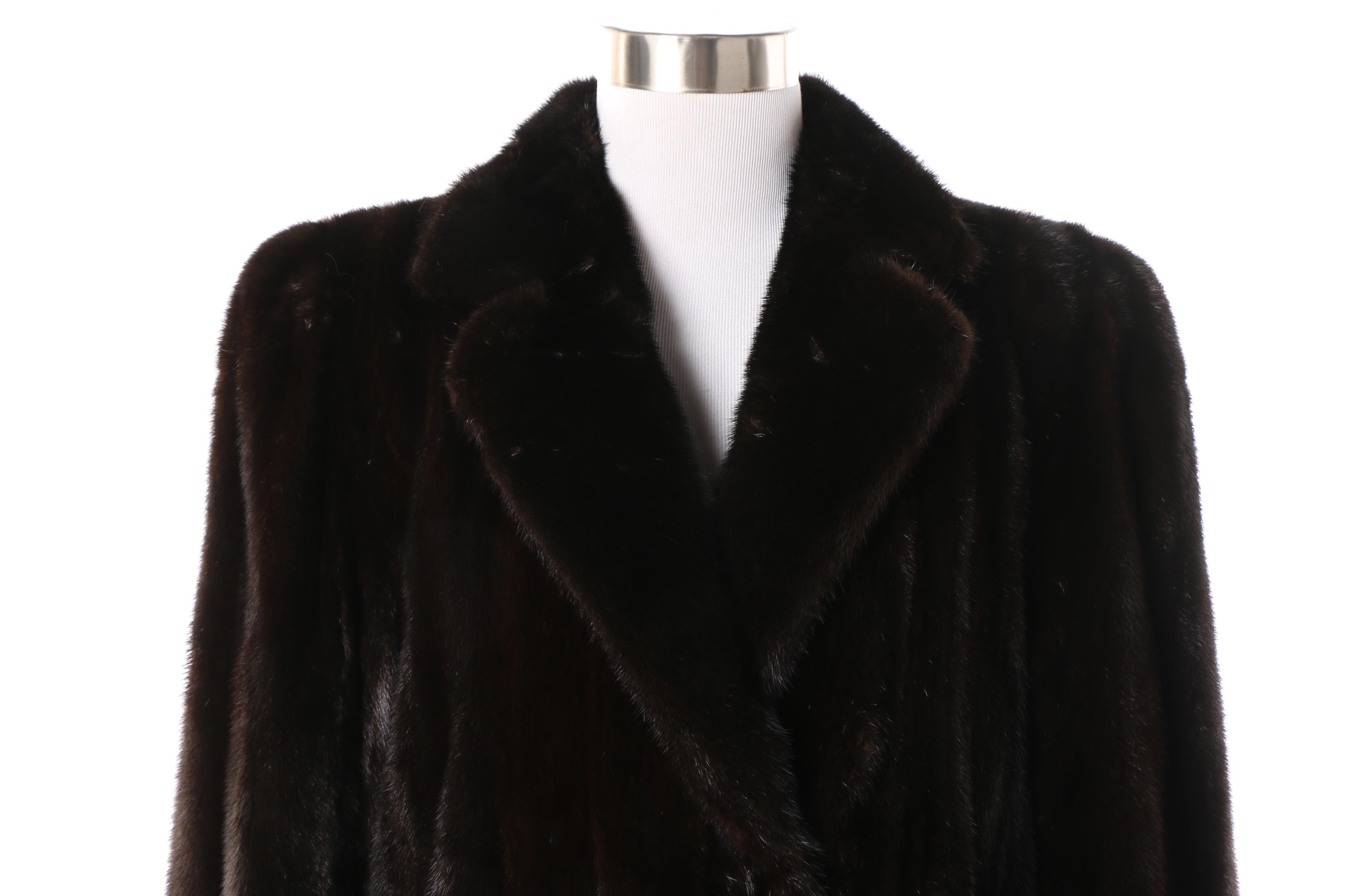 Women's Diutsh Furs Boston Dark Brown Mink Fur Coat