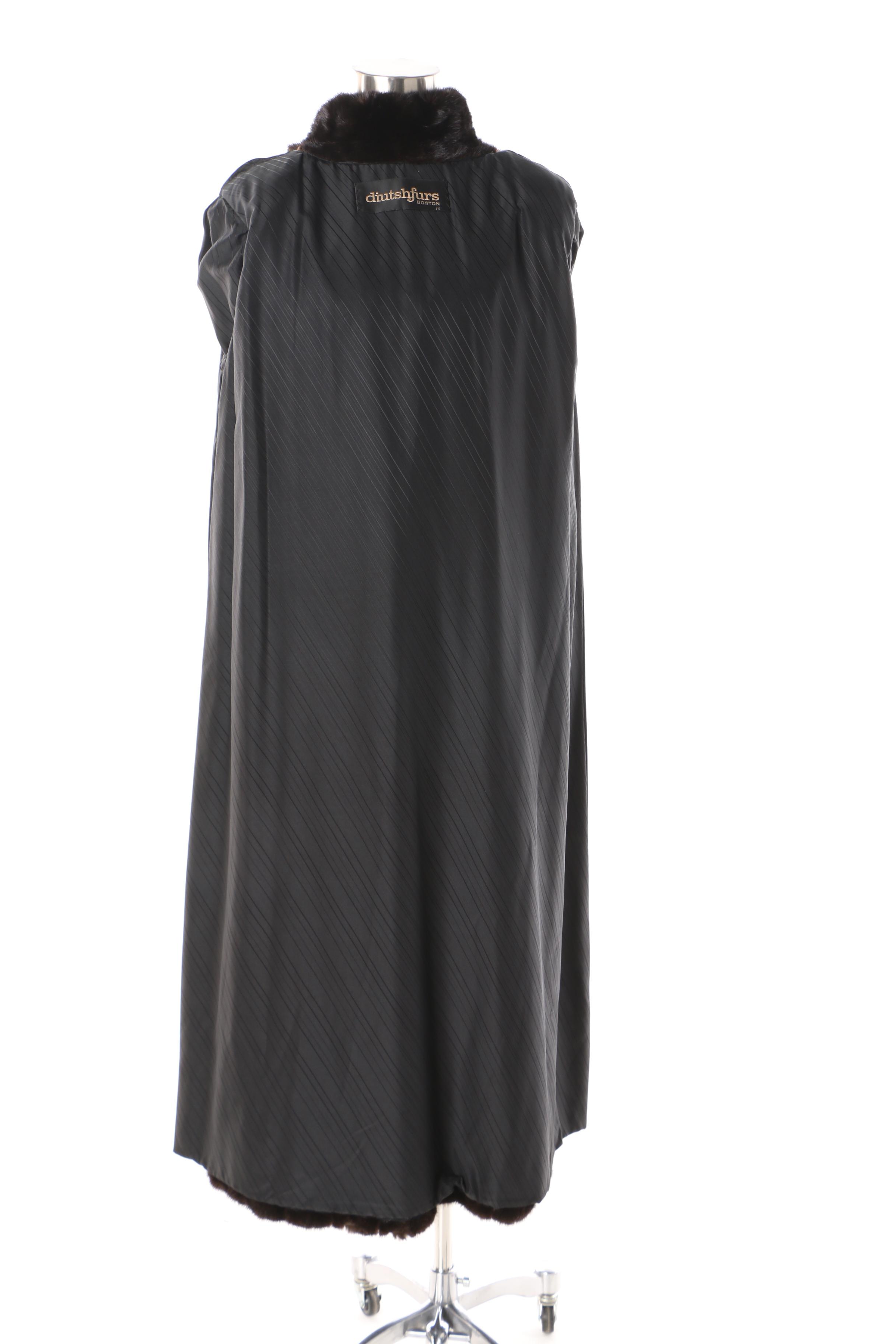 Women's Diutsh Furs Boston Dark Brown Mink Fur Coat