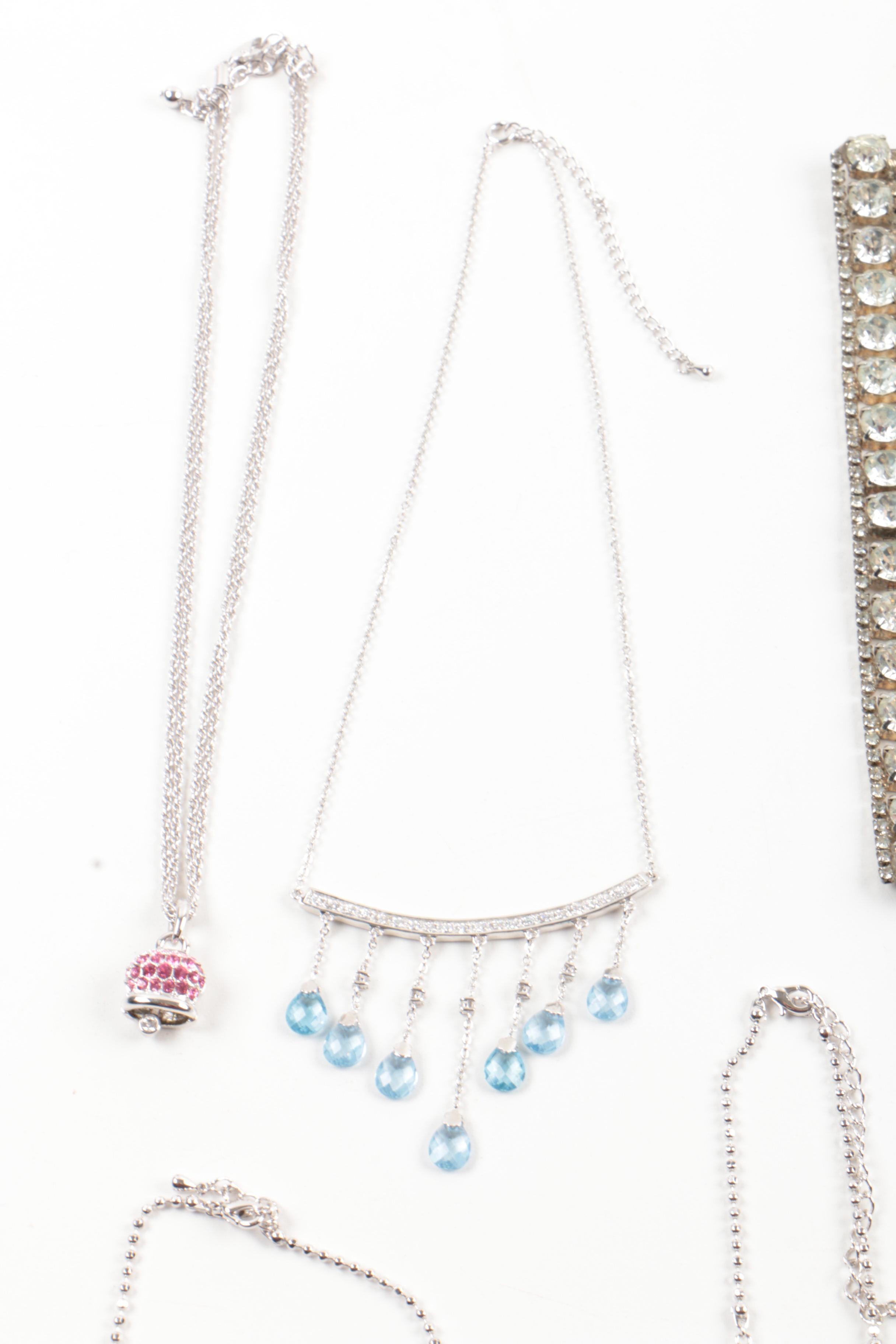 Susan Lucci Silver Tone Costume Jewelry with Imitation Gemstones